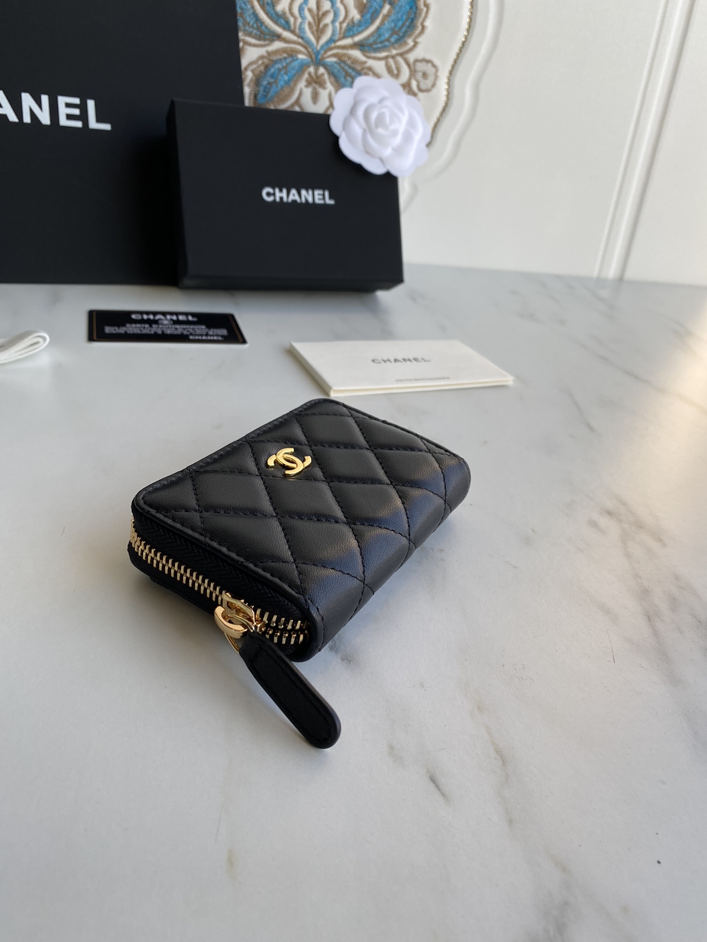 [TOP] CHANEL Zipper Flap Wallet - GHW&SHW - Black