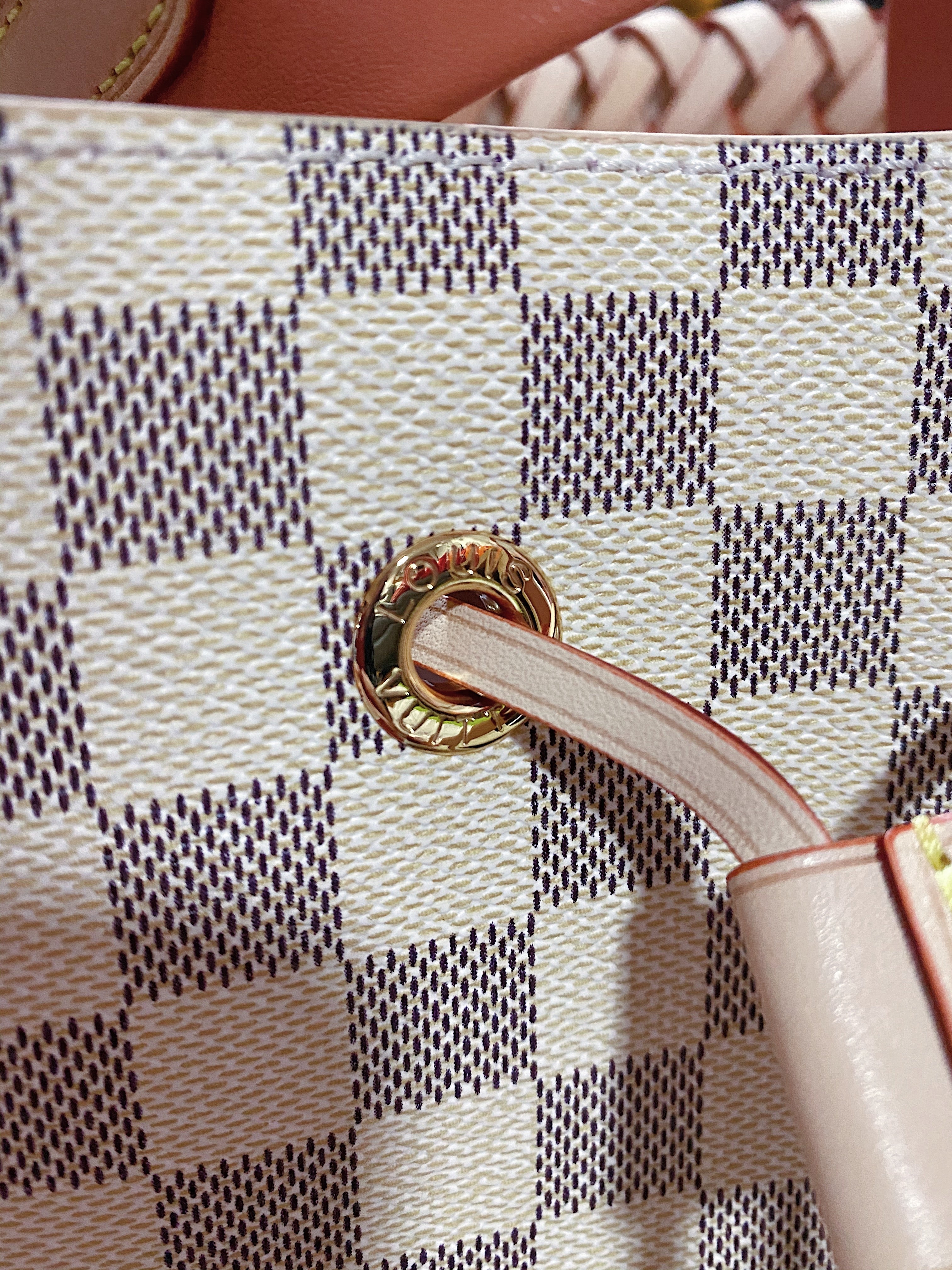 [TOP] Louis Vuitton LV  Noe Bag With Braided Handle 34x26x19cm - Damier Azur