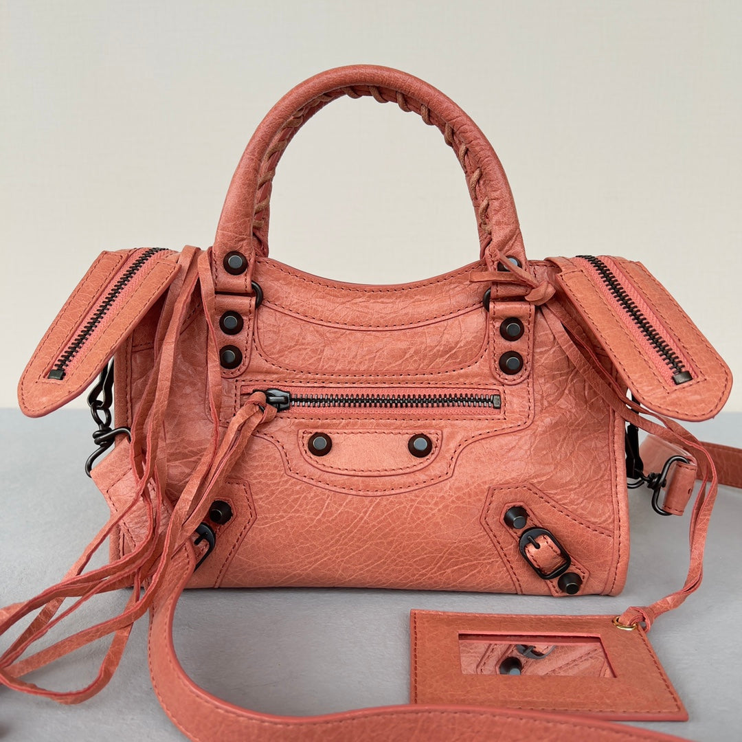 [TOP] BALENCIAGA Classic Small City Bag - Rose Azalee w Black Hardware