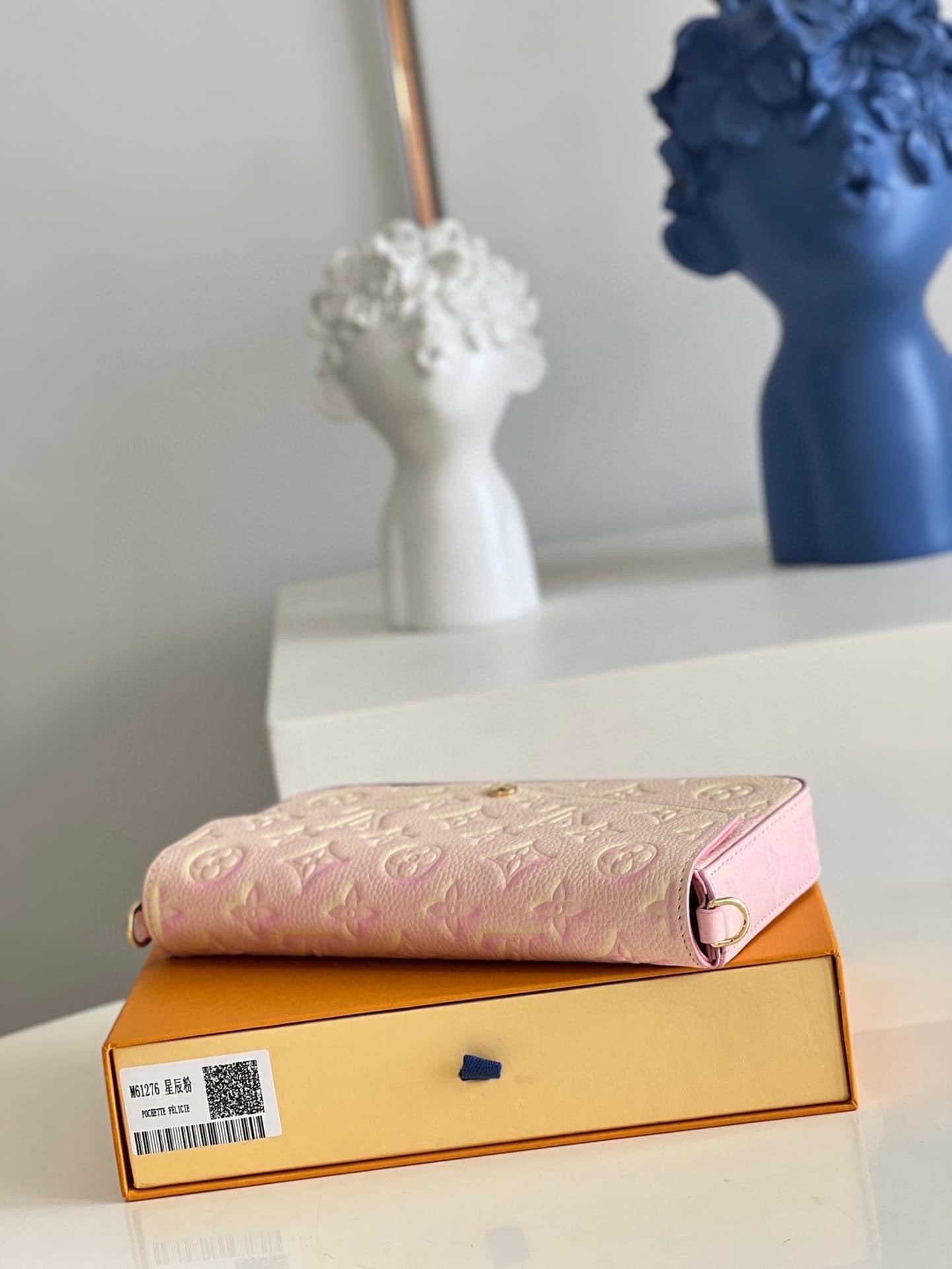 [TOP] Louis Vuitton LV Felicie Empreinte Stardust 21X12X3cm - Pink