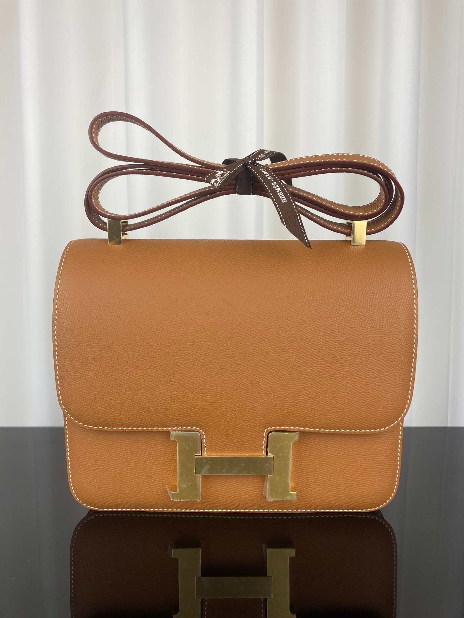 [TOP] HERMES Constance Epsom Leather 18cm - Brown & GHW
