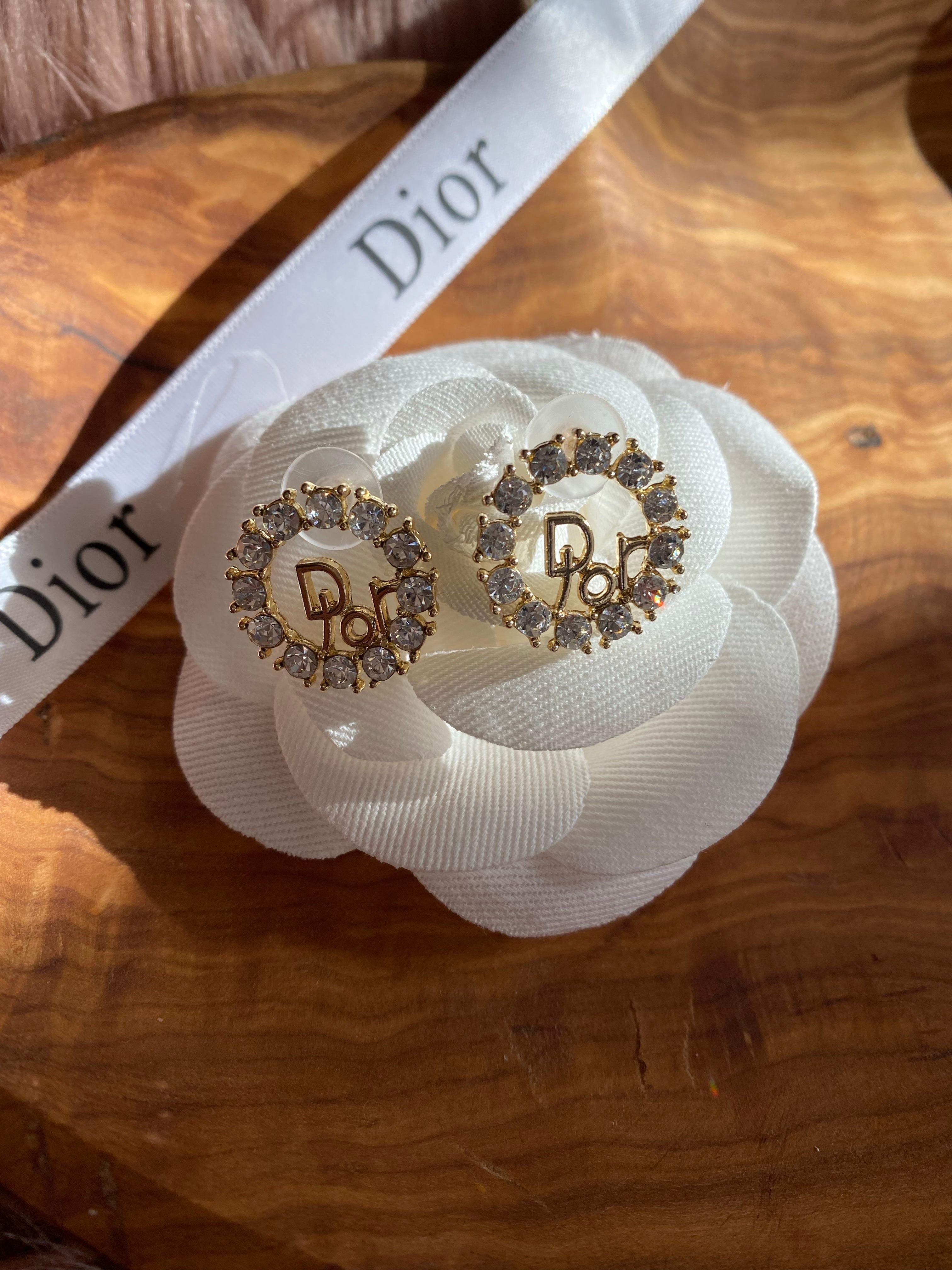 [Top] Christian Dior Round Stones Earrings