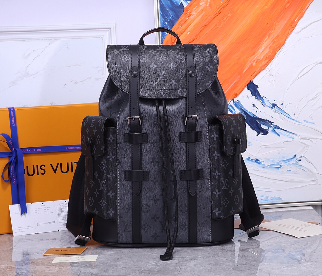 [TOP] Louis Vuitton LV Christopher Backpack-Monogram Eclipse Reverse 41x48x13CM