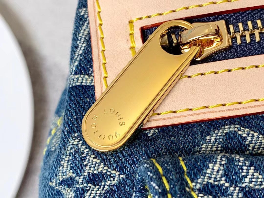 [TOP] Louis Vuitton LV L*V Baggy Denim PM 30-10-19cm-Blue