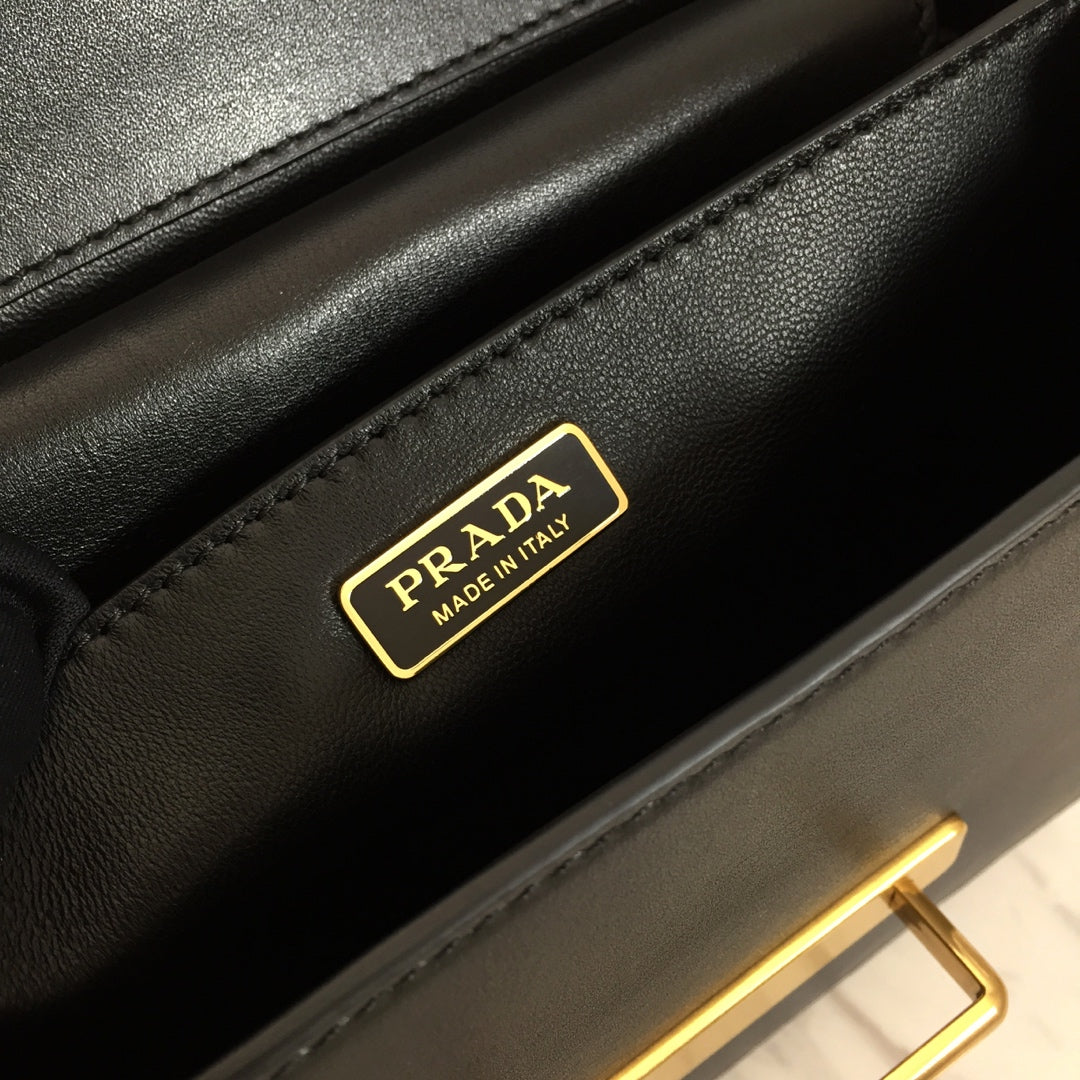 [TOP] PRADA Cahier Leather Bag - Black