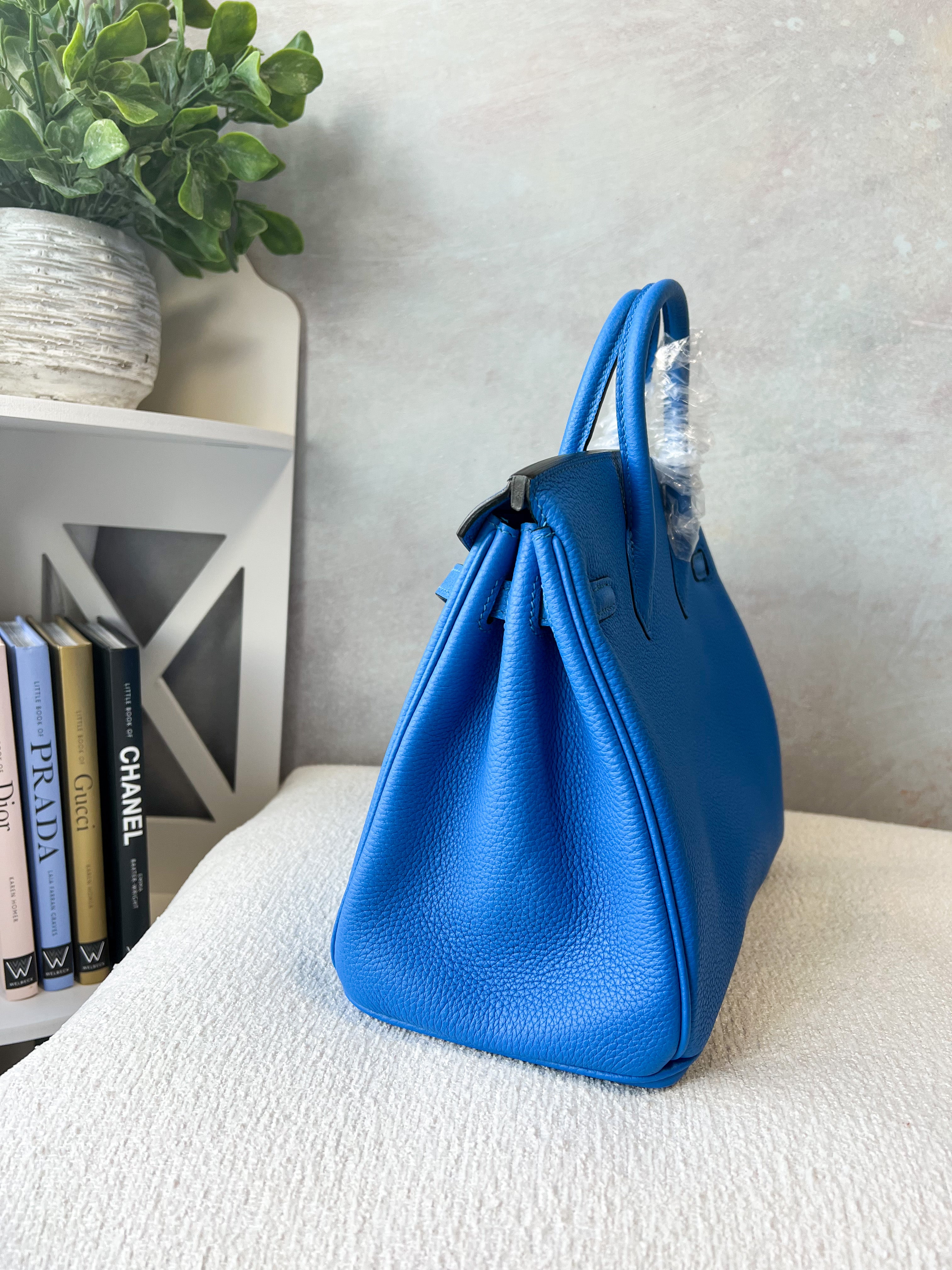 [TOP] HERMES Birkin Togo Leather 25cm - Blue & PHW