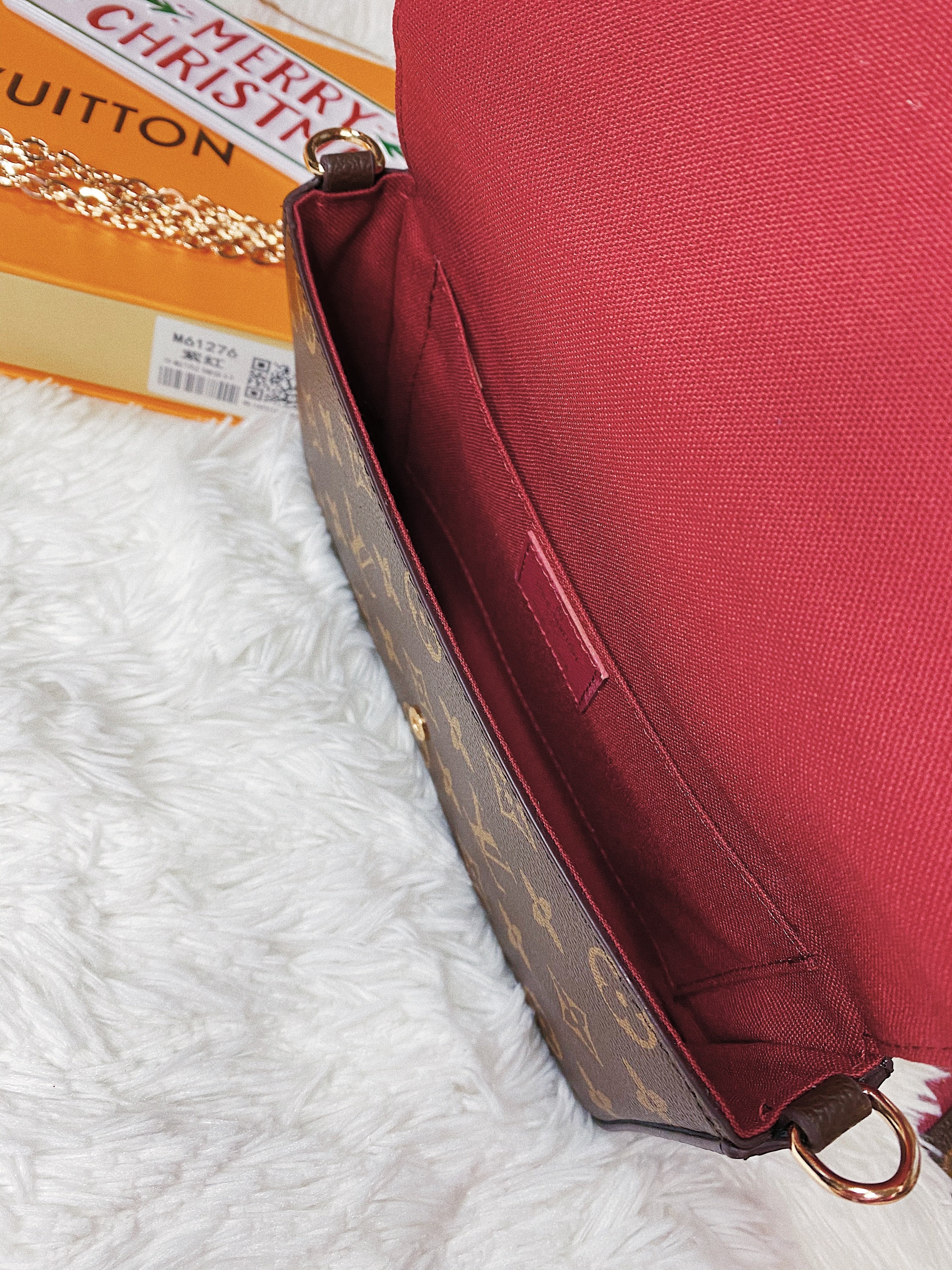 [TOP] Louis Vuitton LV £V Felicie Bag 21X12X3cm- DARK PINK