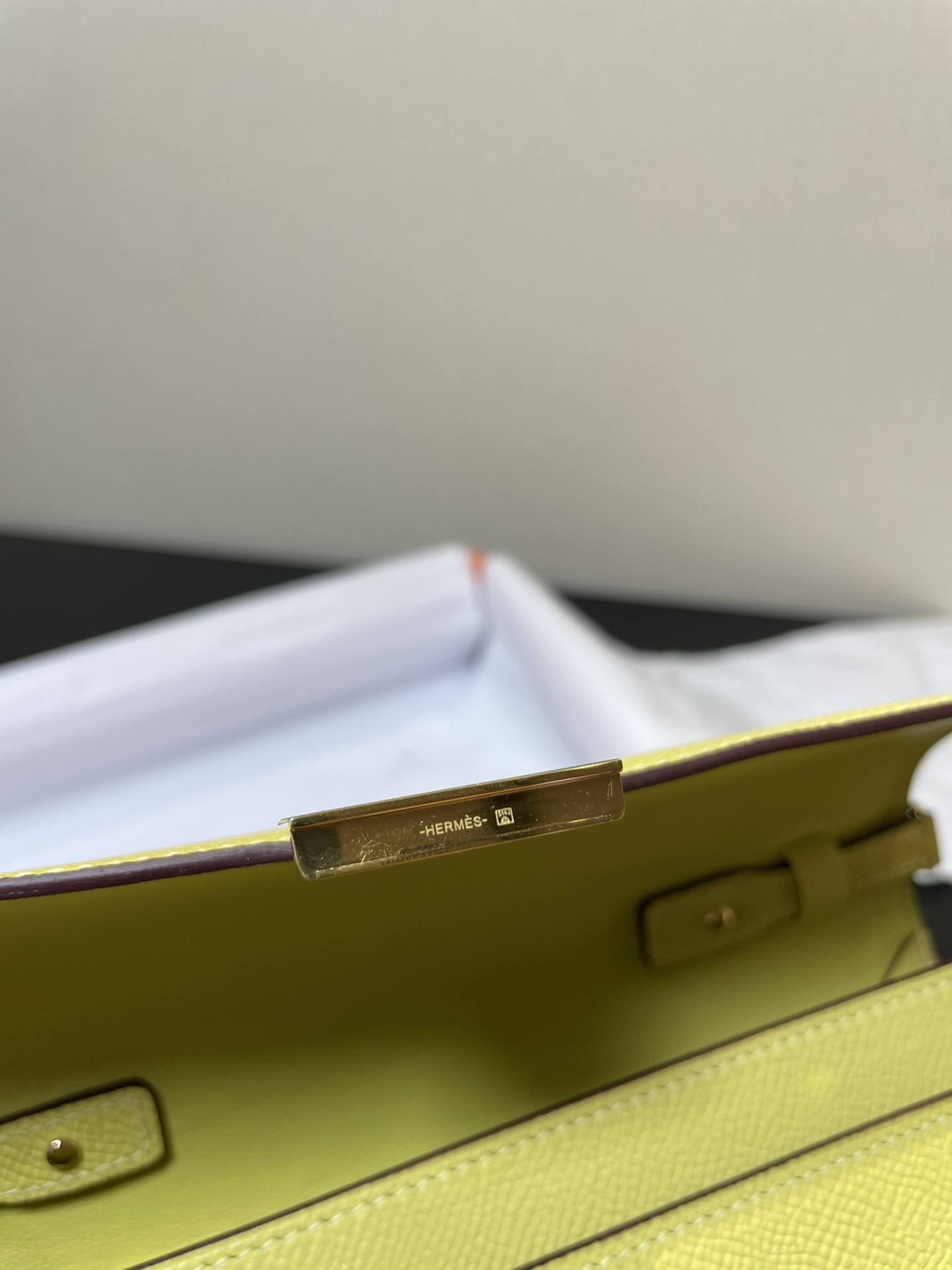 [TOP] HERMES Epsom Constance Long Wallet - Yellow & GHW