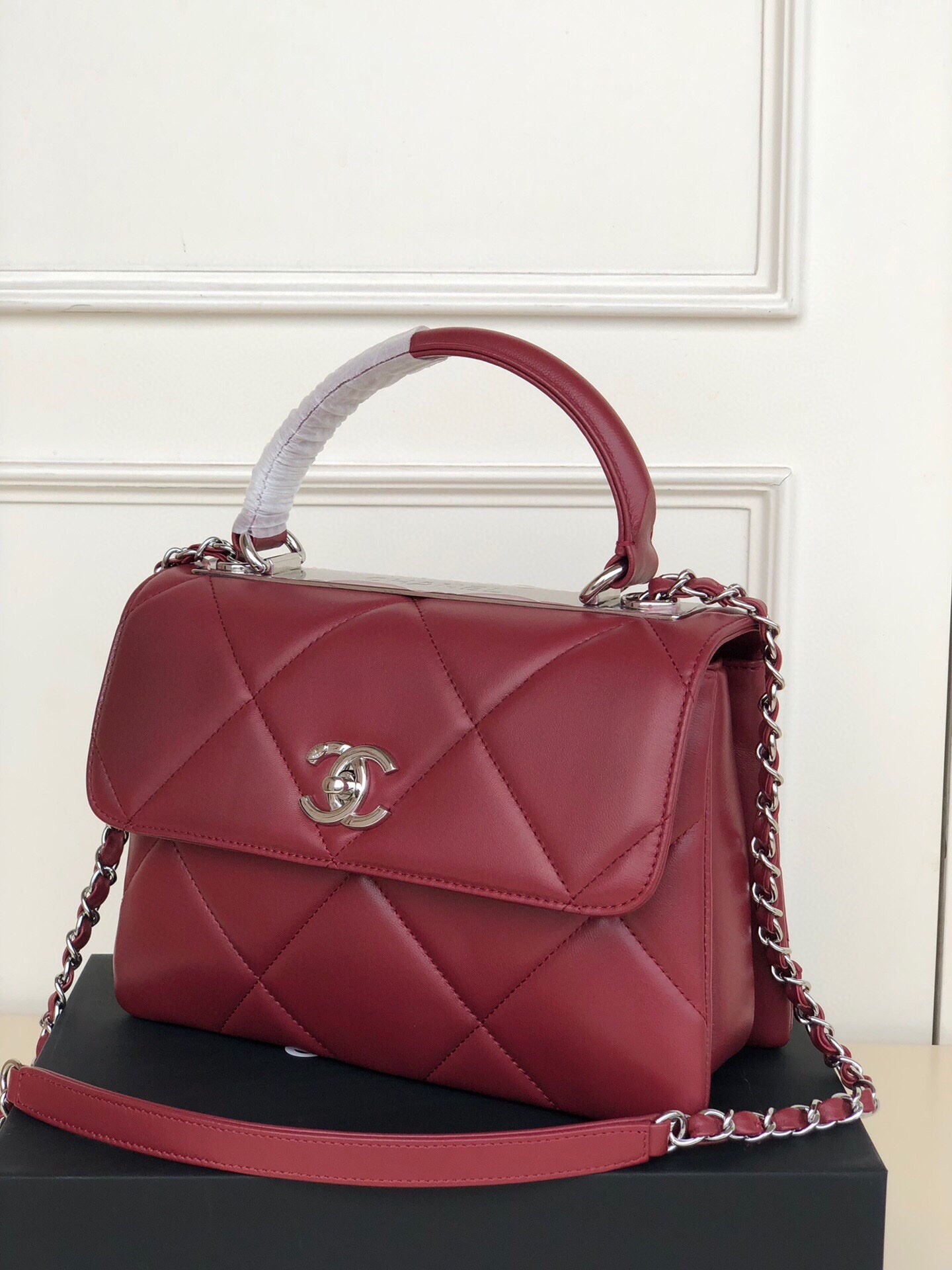[TOP] CHANEL CoCo Handle Bag Trendy Quilted Small 20cm - Bordeux & SHW