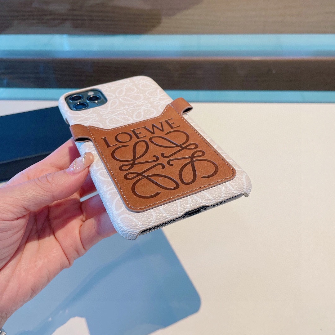 [TOP] LOEWE Iphone case - White\ Brown