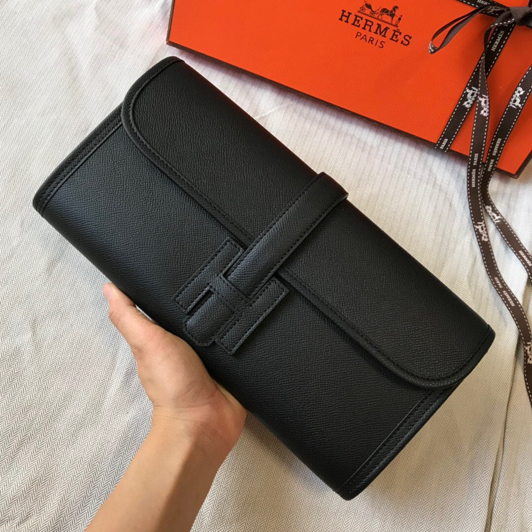 [TOP] HERMES Jige Elan 29 Clutch - BLACK