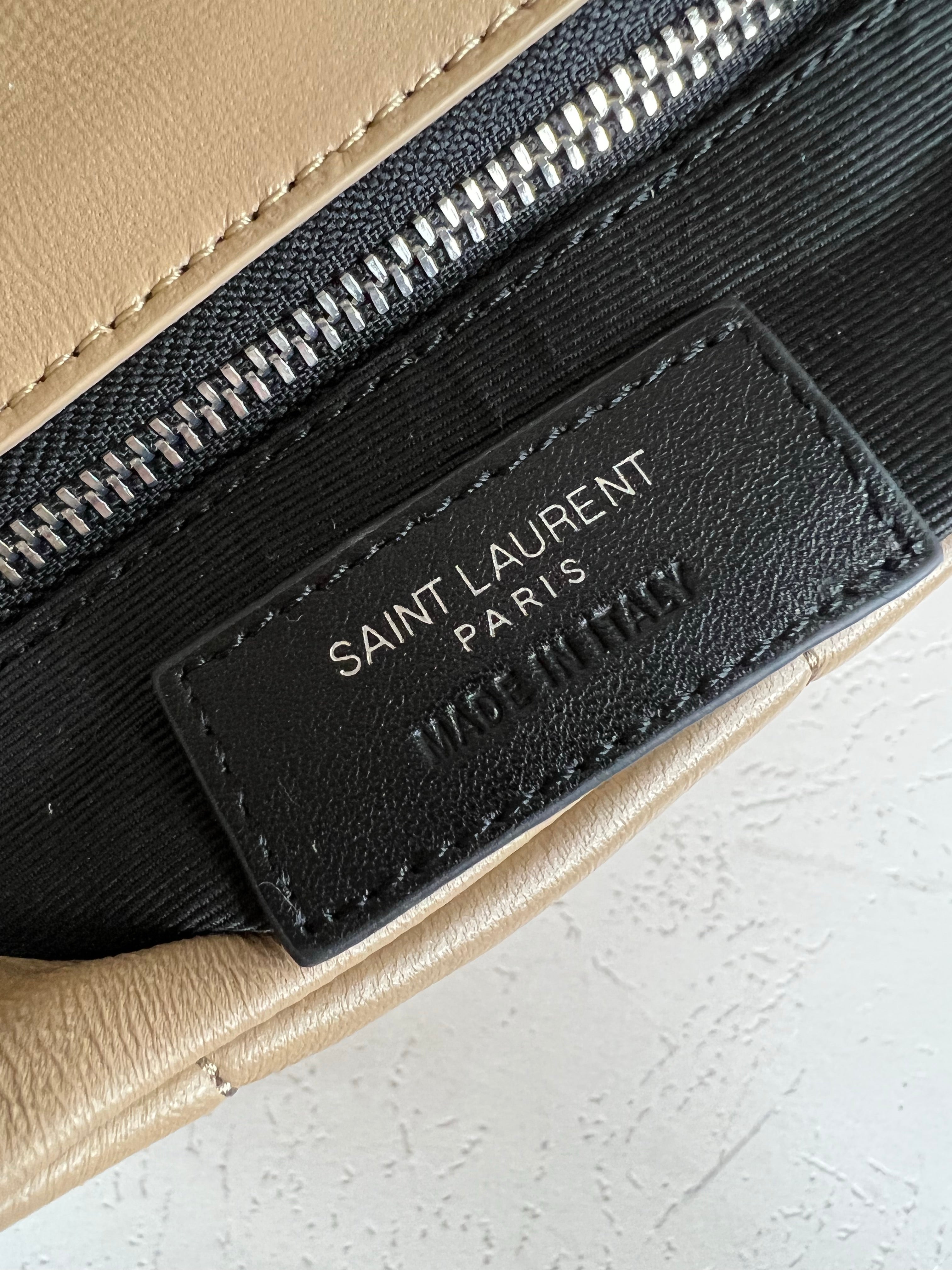 [TOP] Yves Saint Laurent YSL Loulou Puffer Mini Bag - Beige w SHW