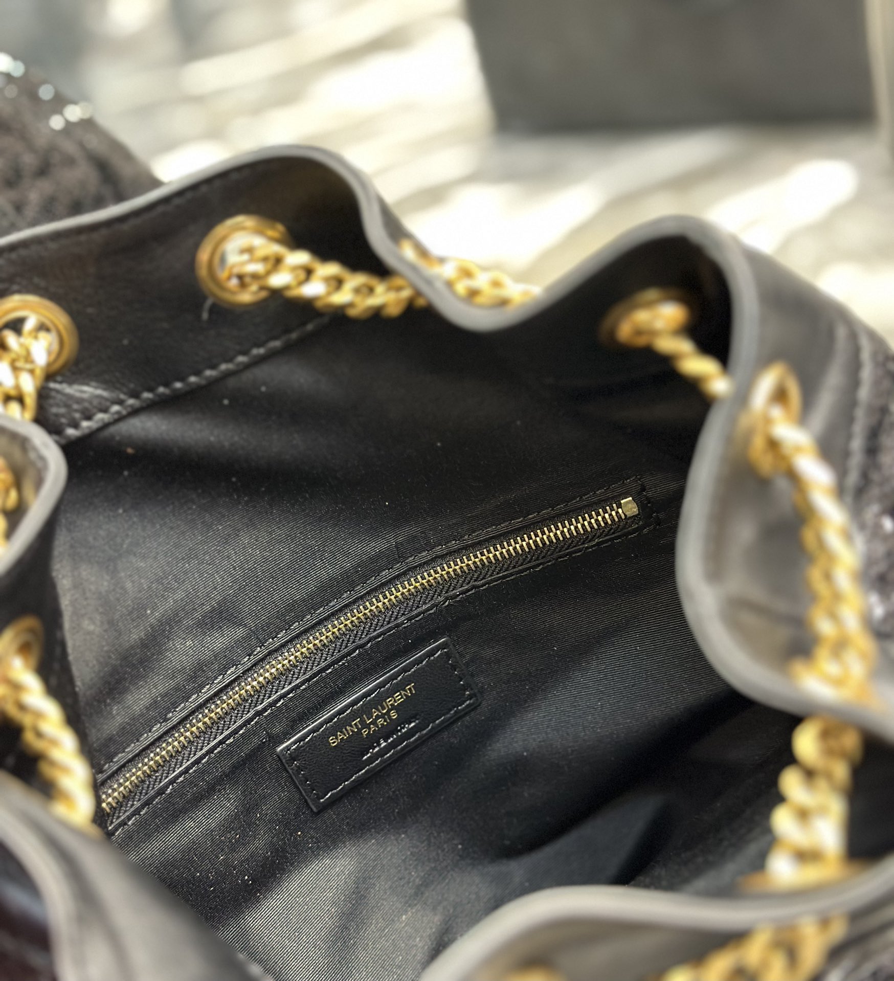 [TOP] Yves Saint Laurent YSL Joe Black Beaded & Sheepskin