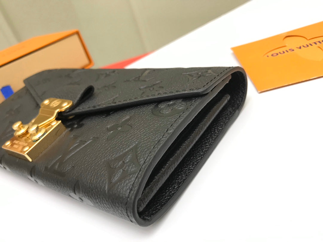 [TOP] Louis Vuitton LV £V Empreinte Metis Wallet 12 x 19 x 3cm- Black
