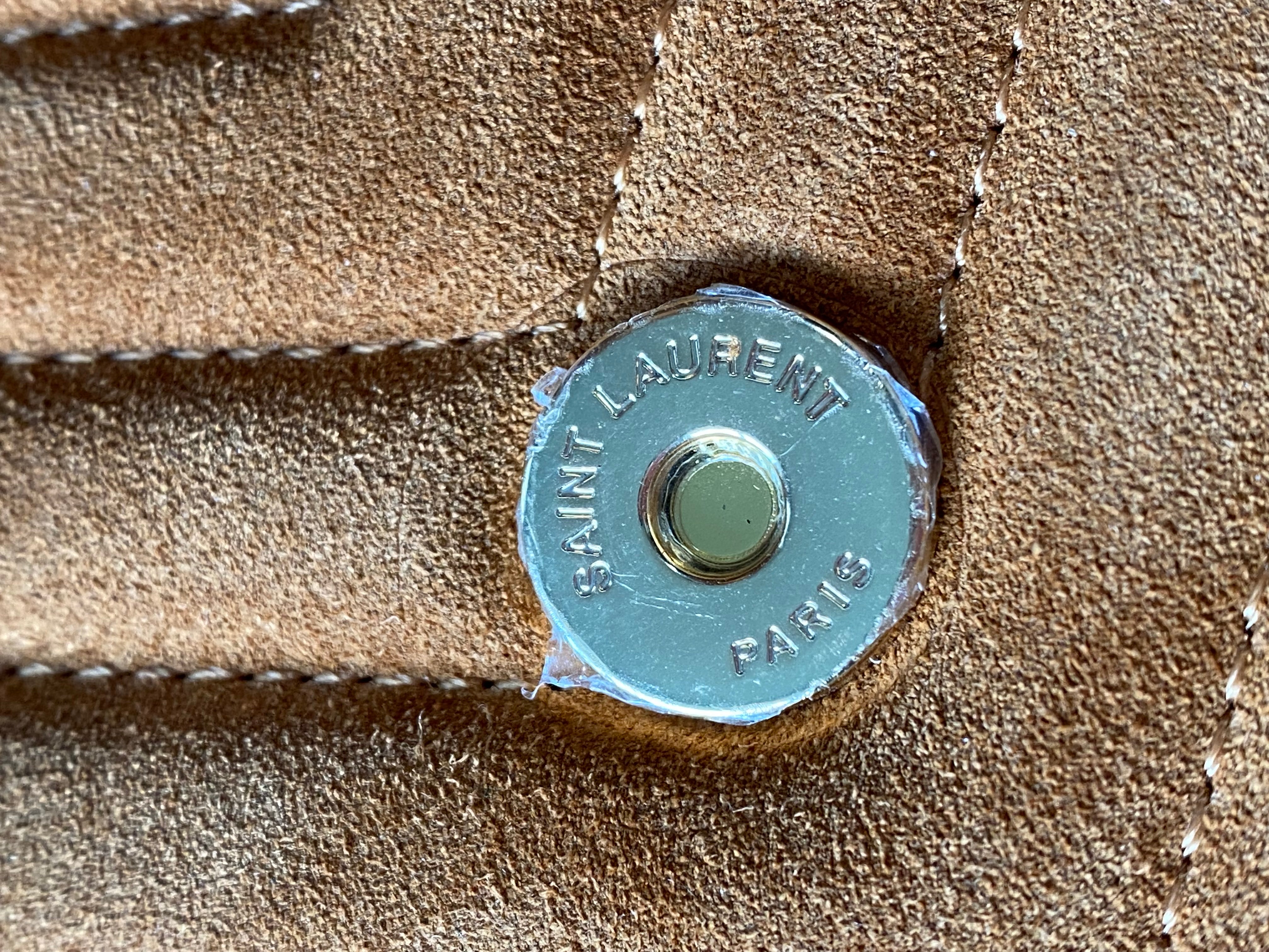 [TOP] Yves Saint Laurent YSL College Suede Small Bag - Brown