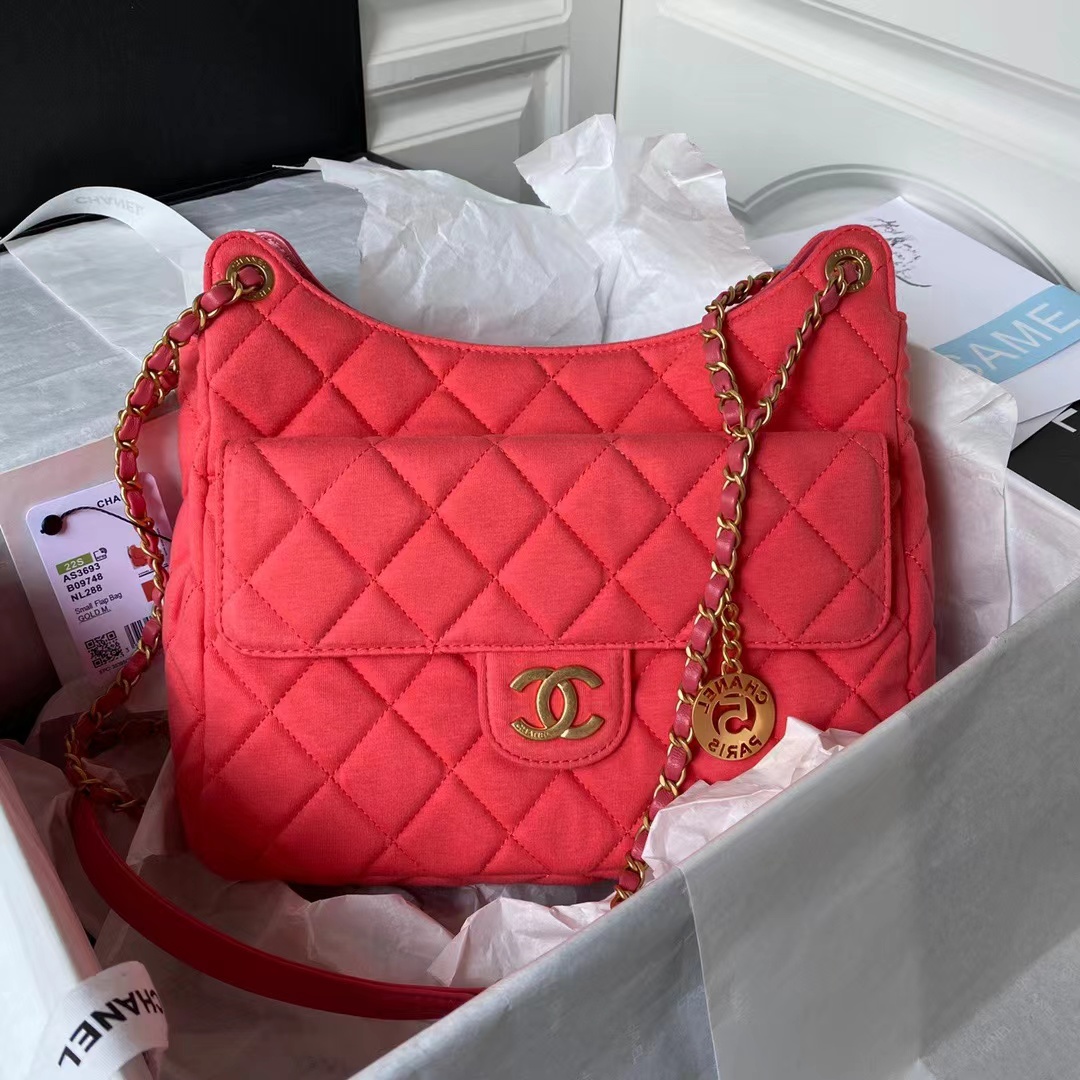 [TOP] CHANEL Hobo Handbag Tweeds & Fabrics- 27x31x8cm -GHW-4 colours