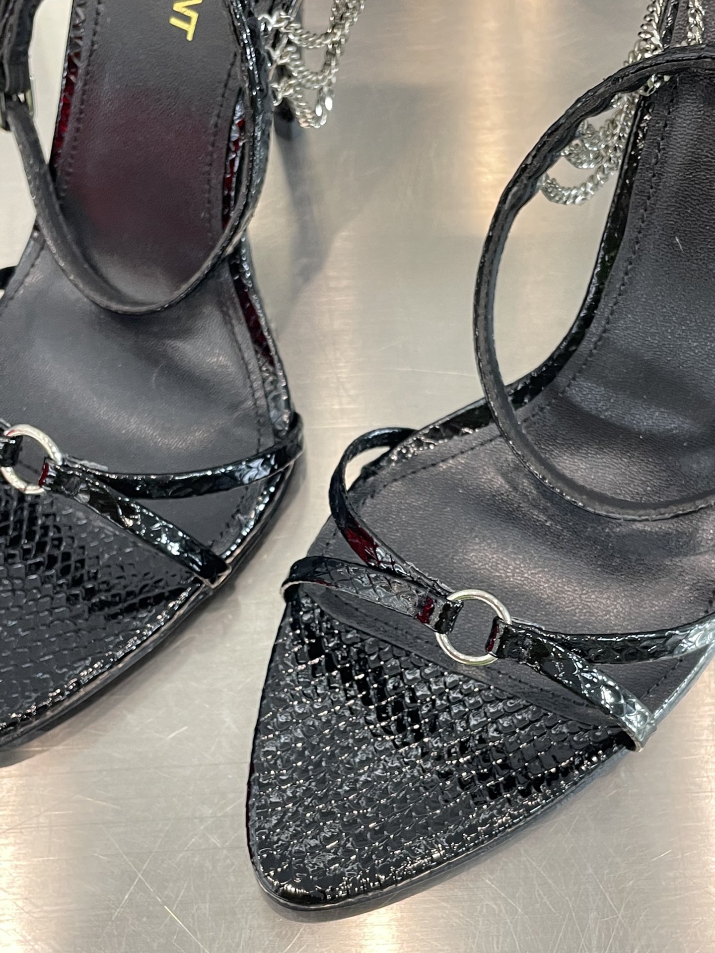 [TOP] Yves Saint Laurent YSL Chain High Heels - GHW & SHW - Black