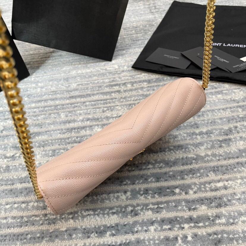 [TOP] Yves Saint Laurent YSL WOC Grainy Leather - Pink w GHW