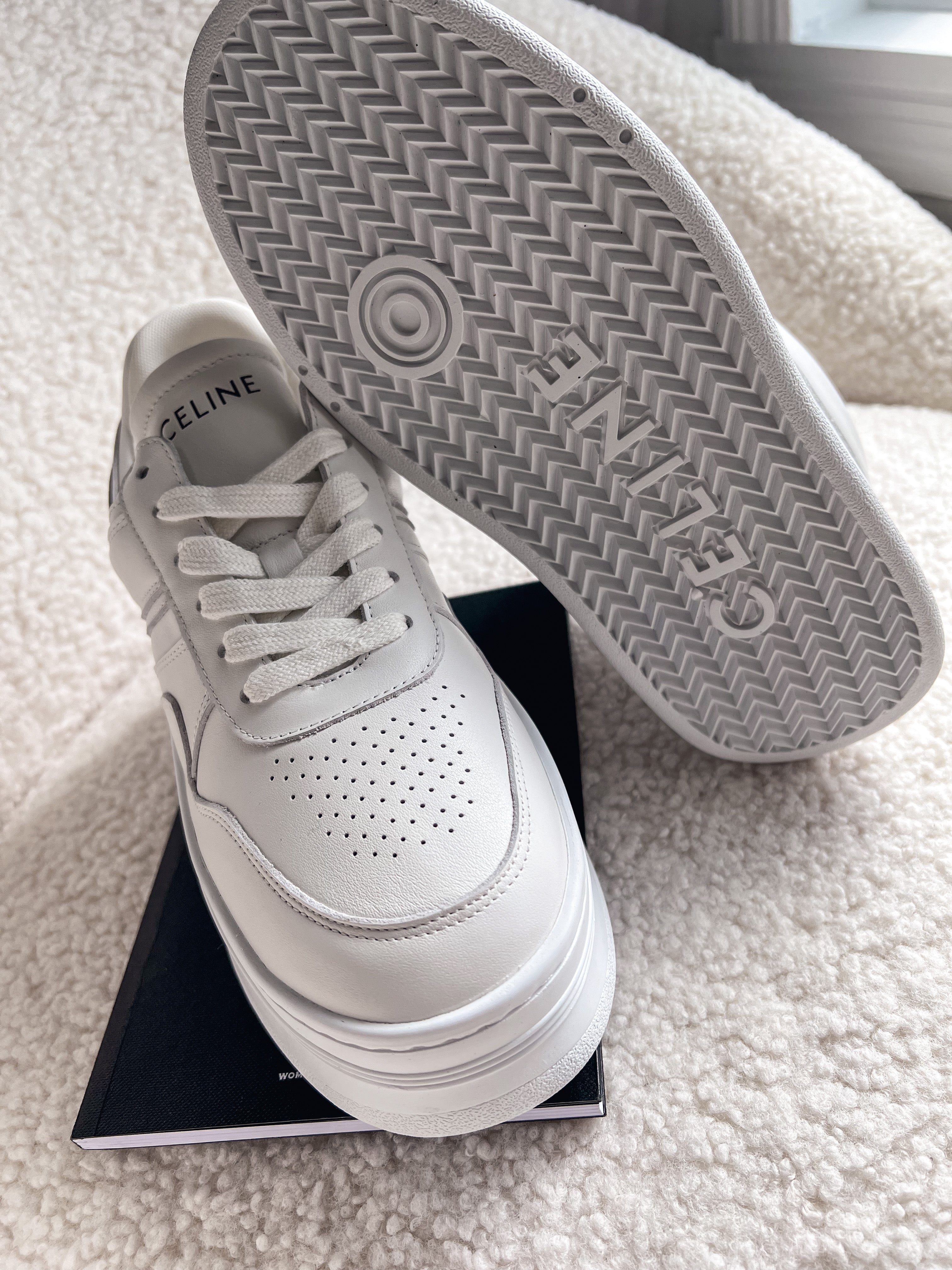 [TOP] CELINE Block Sneakers w Wedge Outsole - White