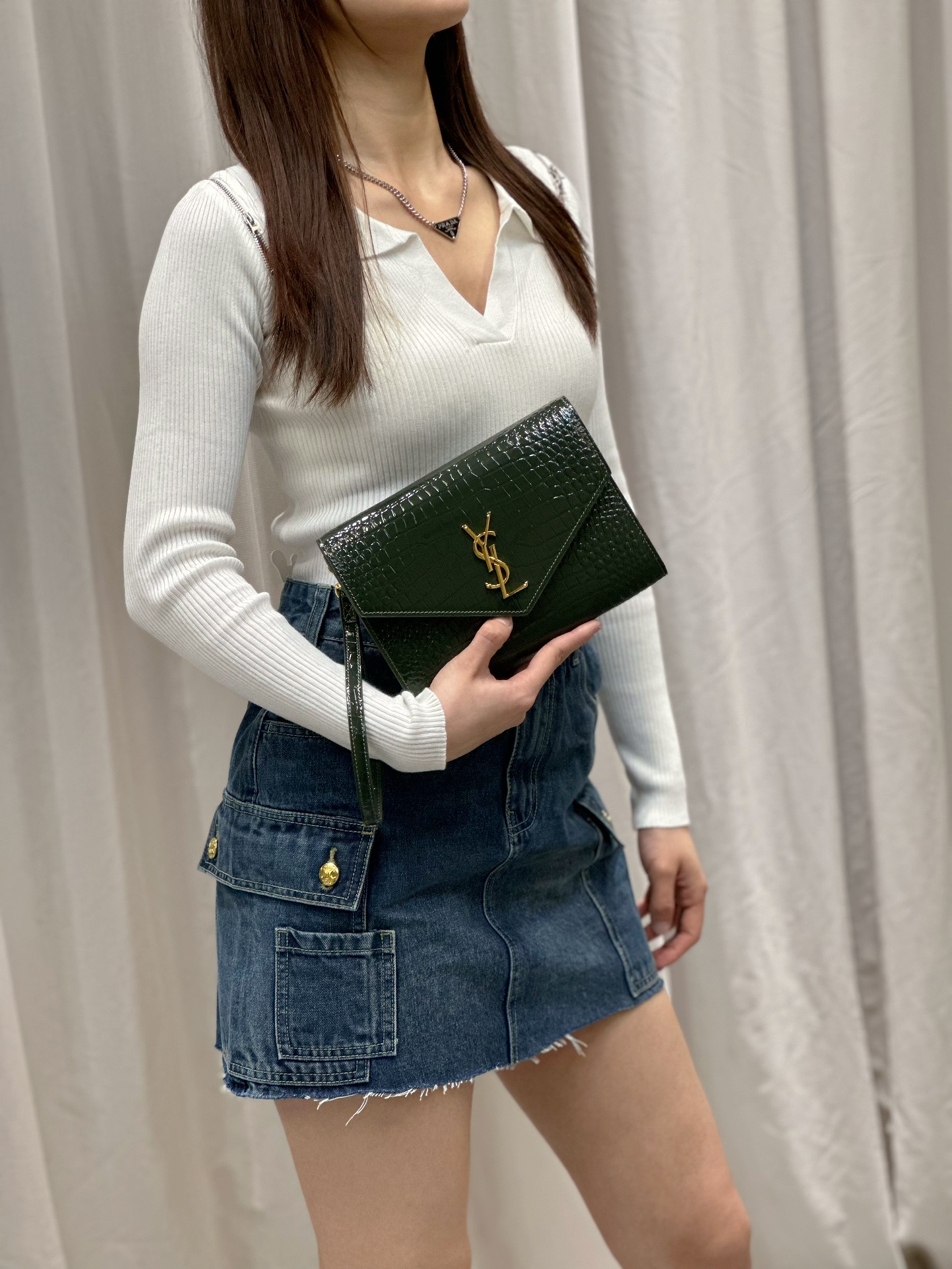 [TOP] Yves Saint Laurent YSL Crocodile HandBag - 3 color