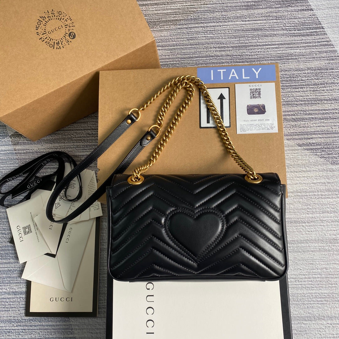 [TOP] GUCCI G*G Marmont Bag Small 26cm - Black GHW