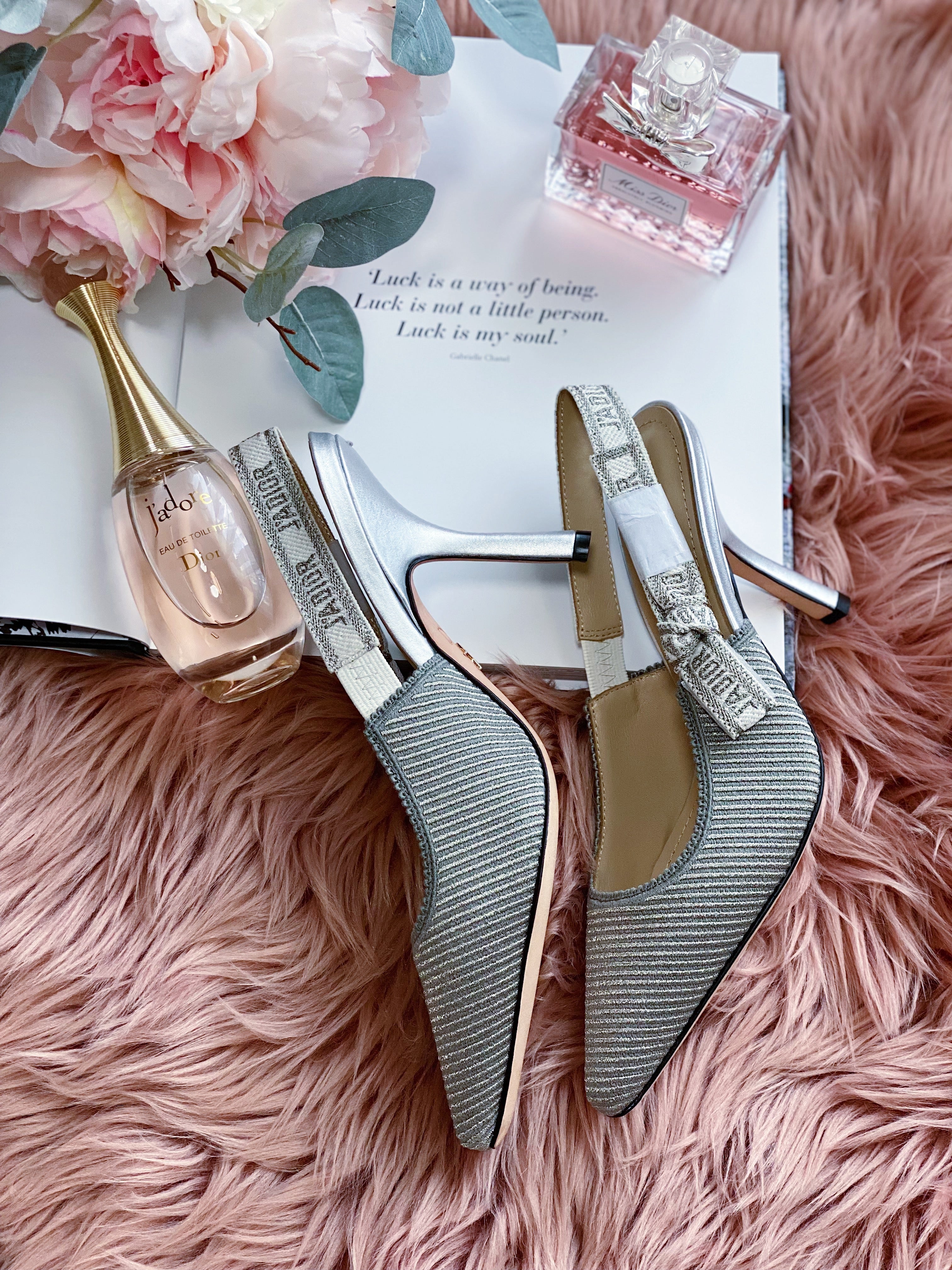 [TOP] Christian Dior Slingback High Heels - Grey