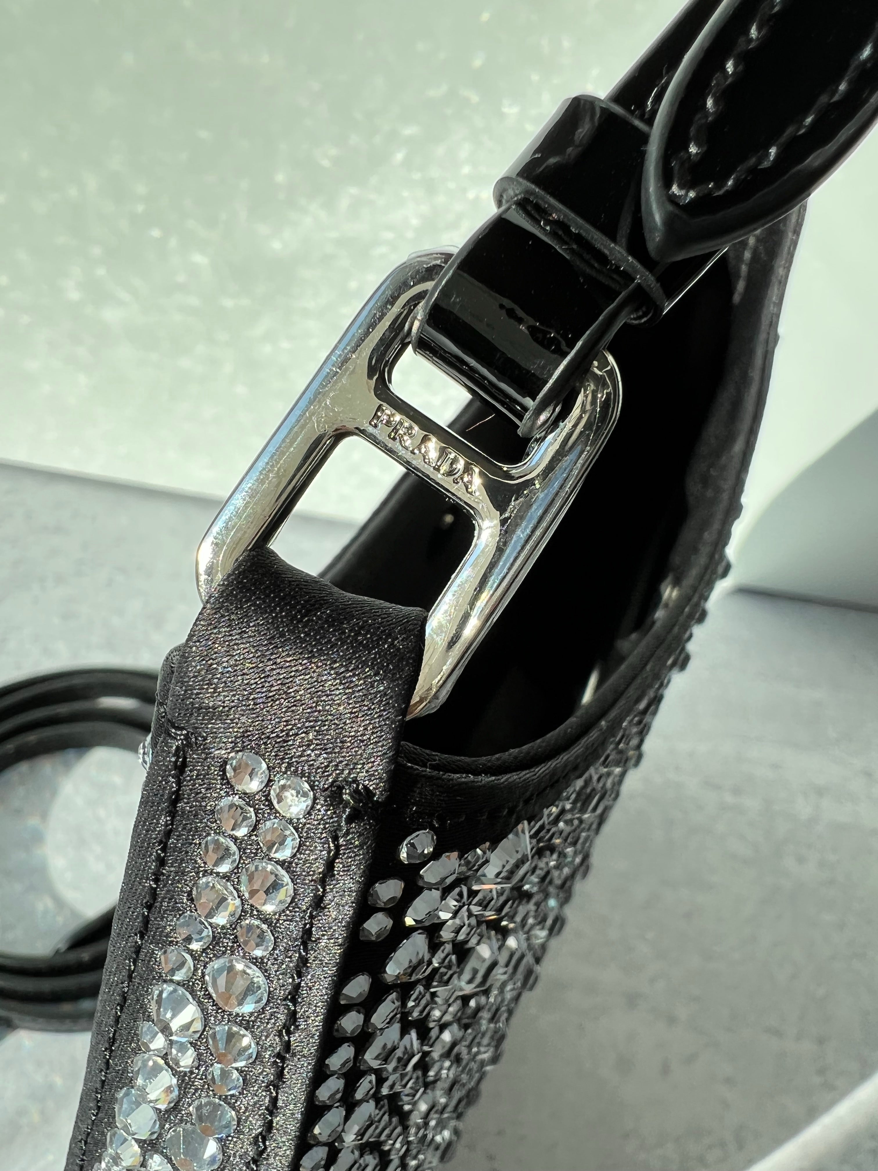 [TOP] PRADA Cleo Holiday Bag Crystal - Black