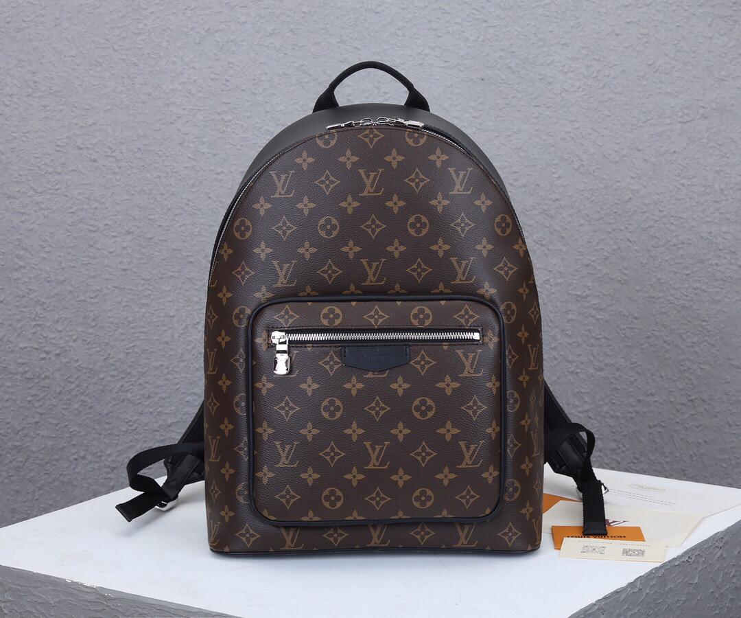 [TOP] Louis Vuitton LV Josh Backpack Macassar Monogram 32×40×13cm-Brown