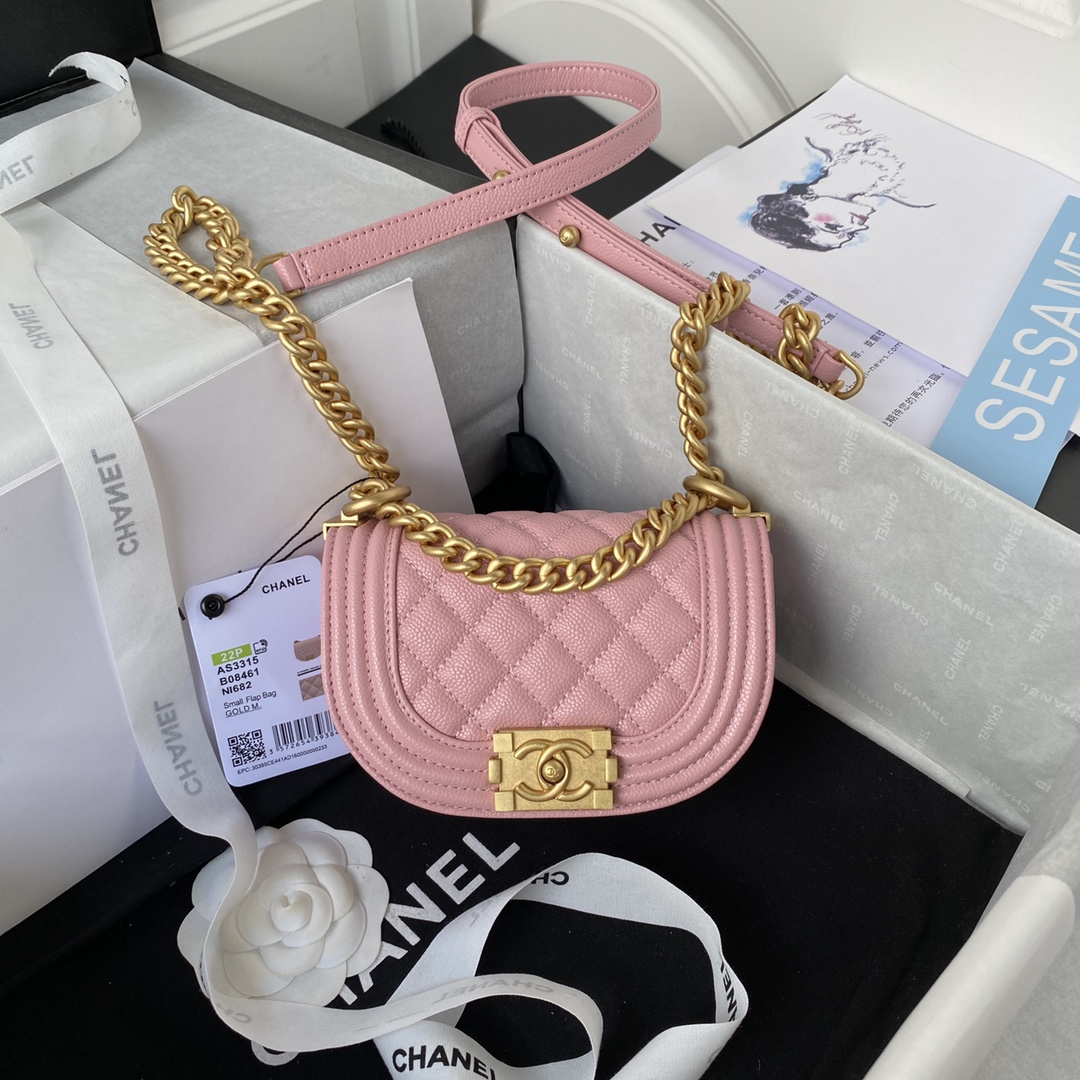 [TOP] CHANEL 22A Coco Beach Saddle Bag 15x9.5x4.5cm - GHW - 4 Color