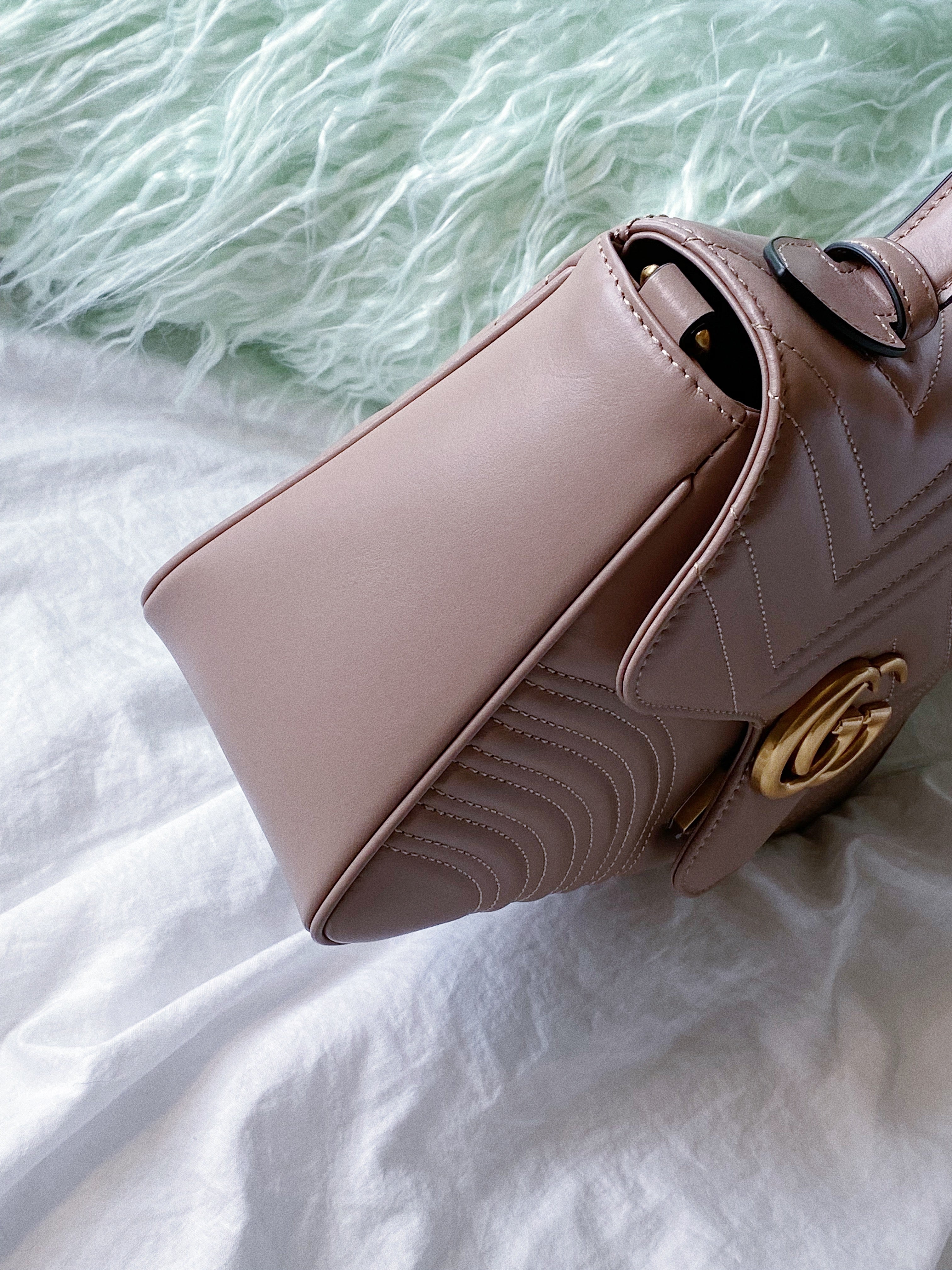 [TOP] GUCCI GG Marmont Bag Top Handle - Dusty Pink