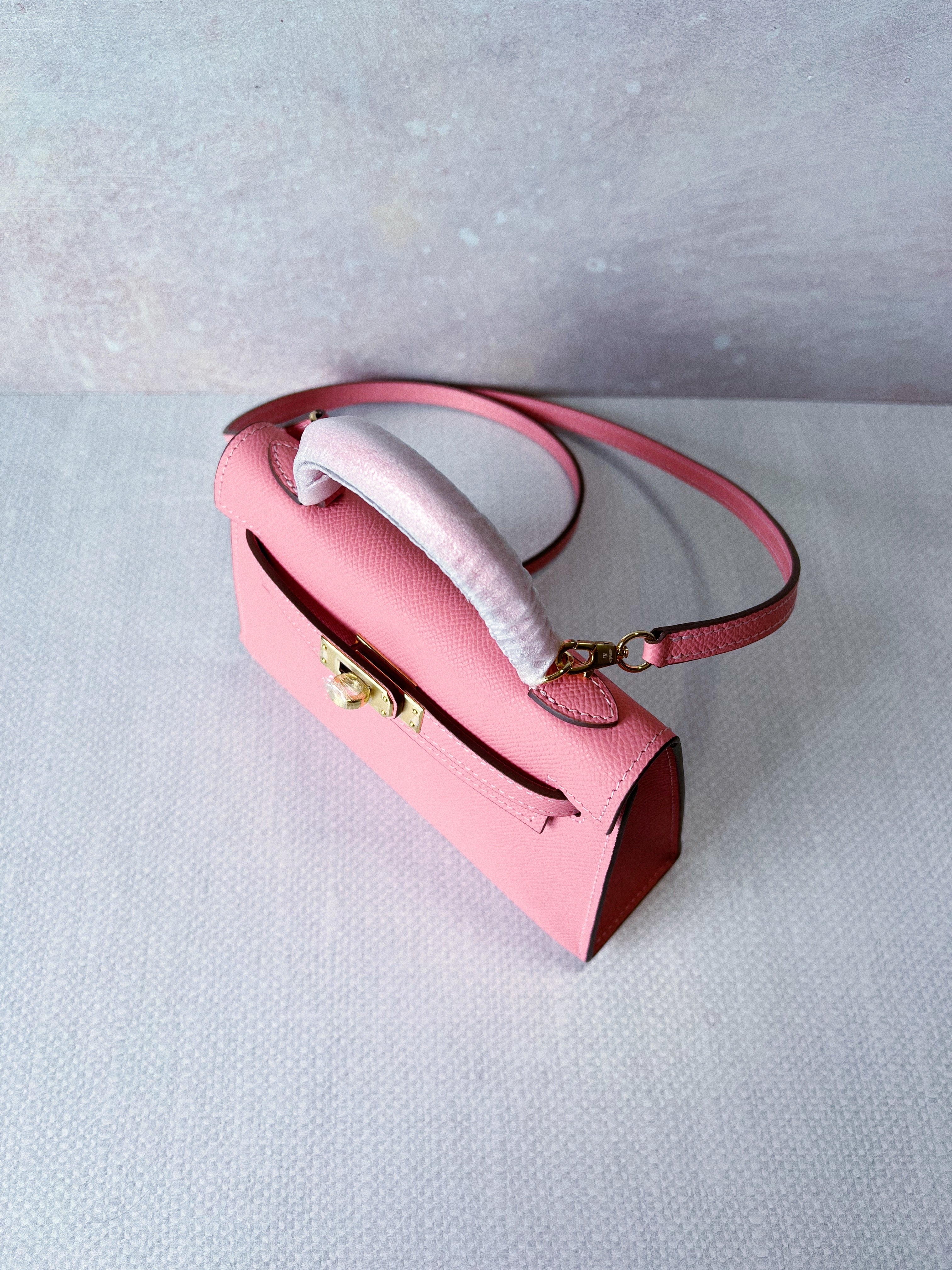 [TOP] HERMES Mini Kelly II Epsom Leather 19cm - Hot Pink