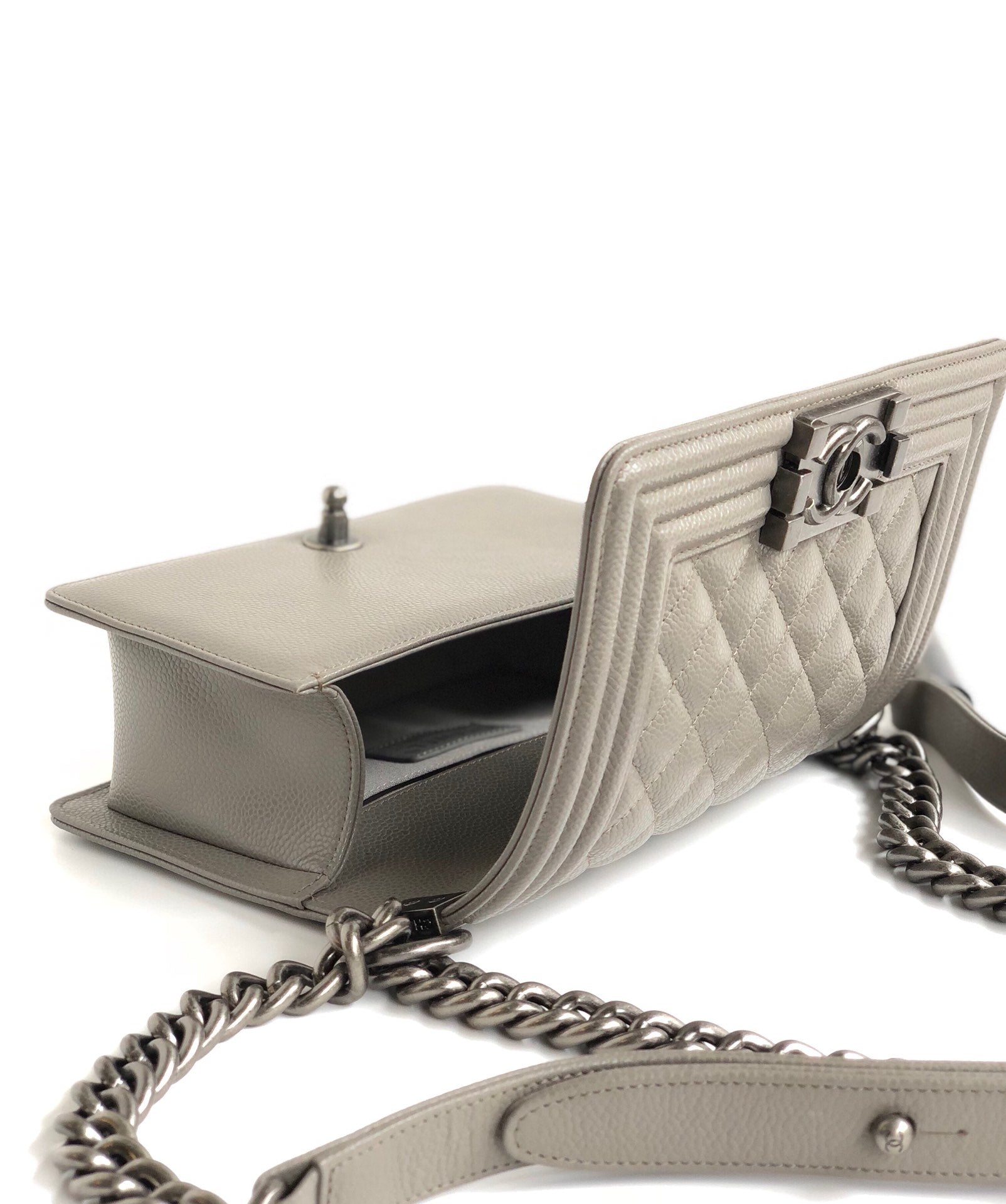 [TOP] CHANEL Le Boy Bag Small 20cm - Grey