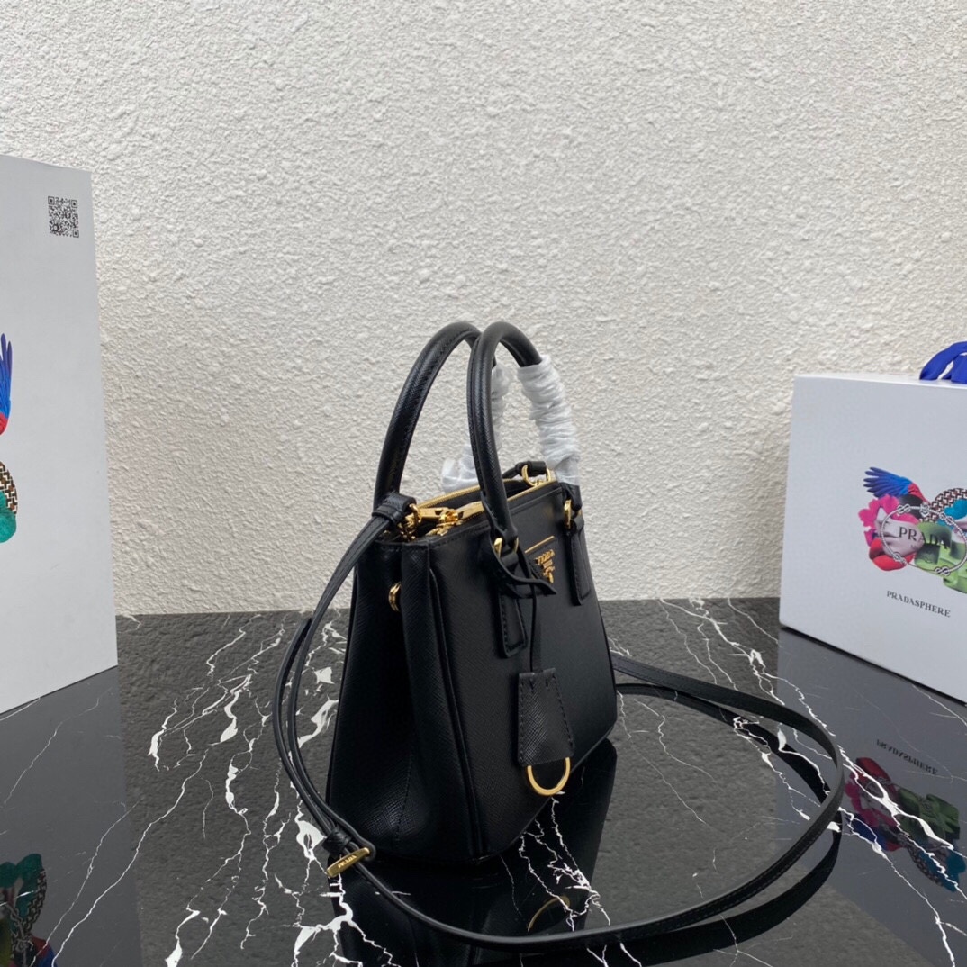 [TOP] PRADA Galleria Mini Saffiano Bag 20x15x9.5cm - Black