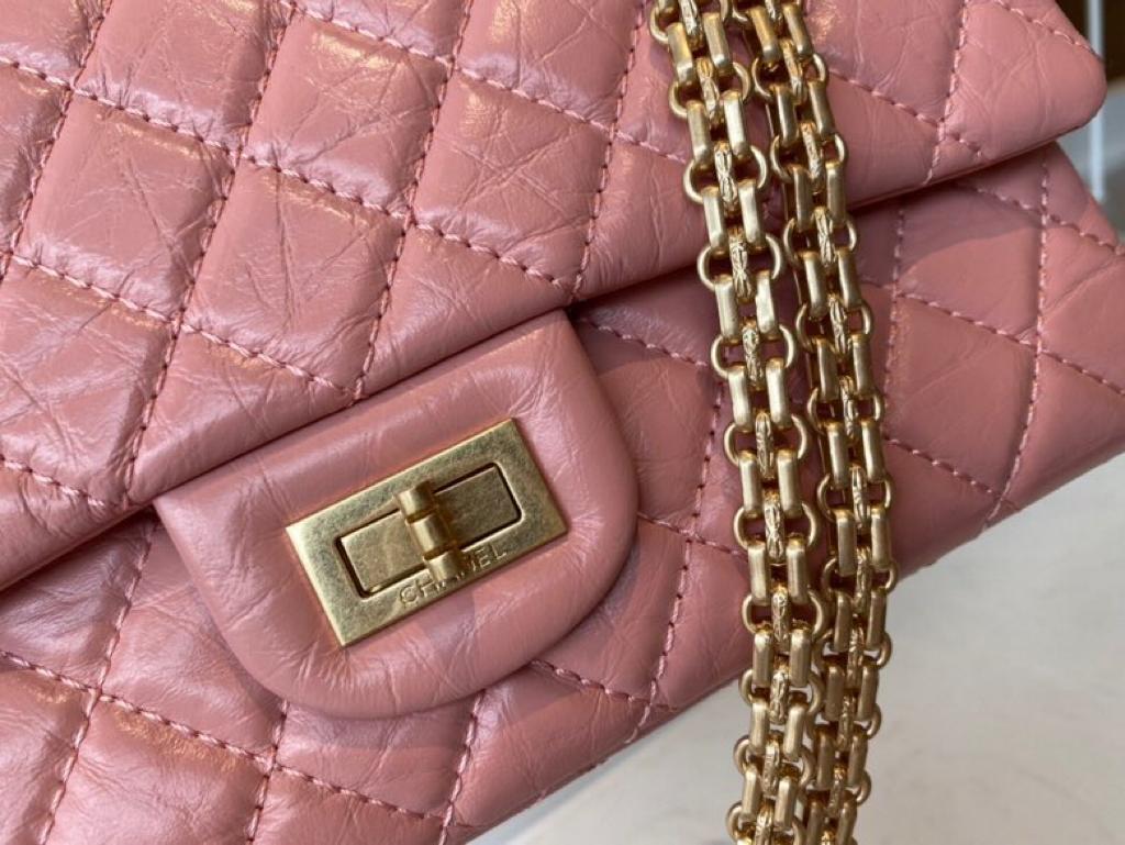 [TOP] CHANEL 2.55 Reissue Flap Bag Medium 24cm - Salmon Pink &GHW
