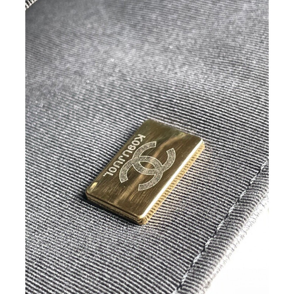 [TOP] CHANEL Flap Chain Bag Pearl Logo - Black