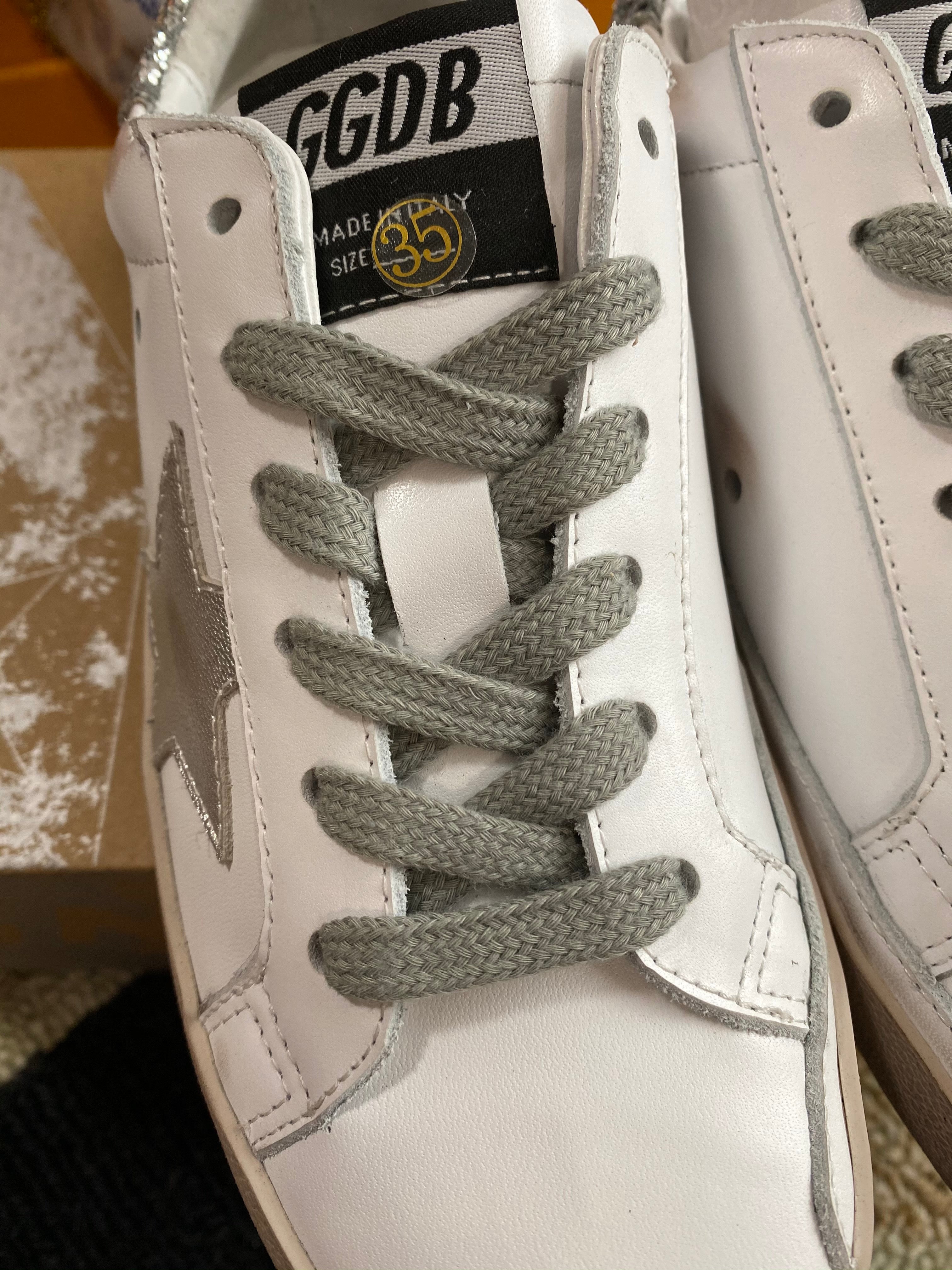 [TOP] GGDB Golden Goose Hi Star Sneakers - SILVER