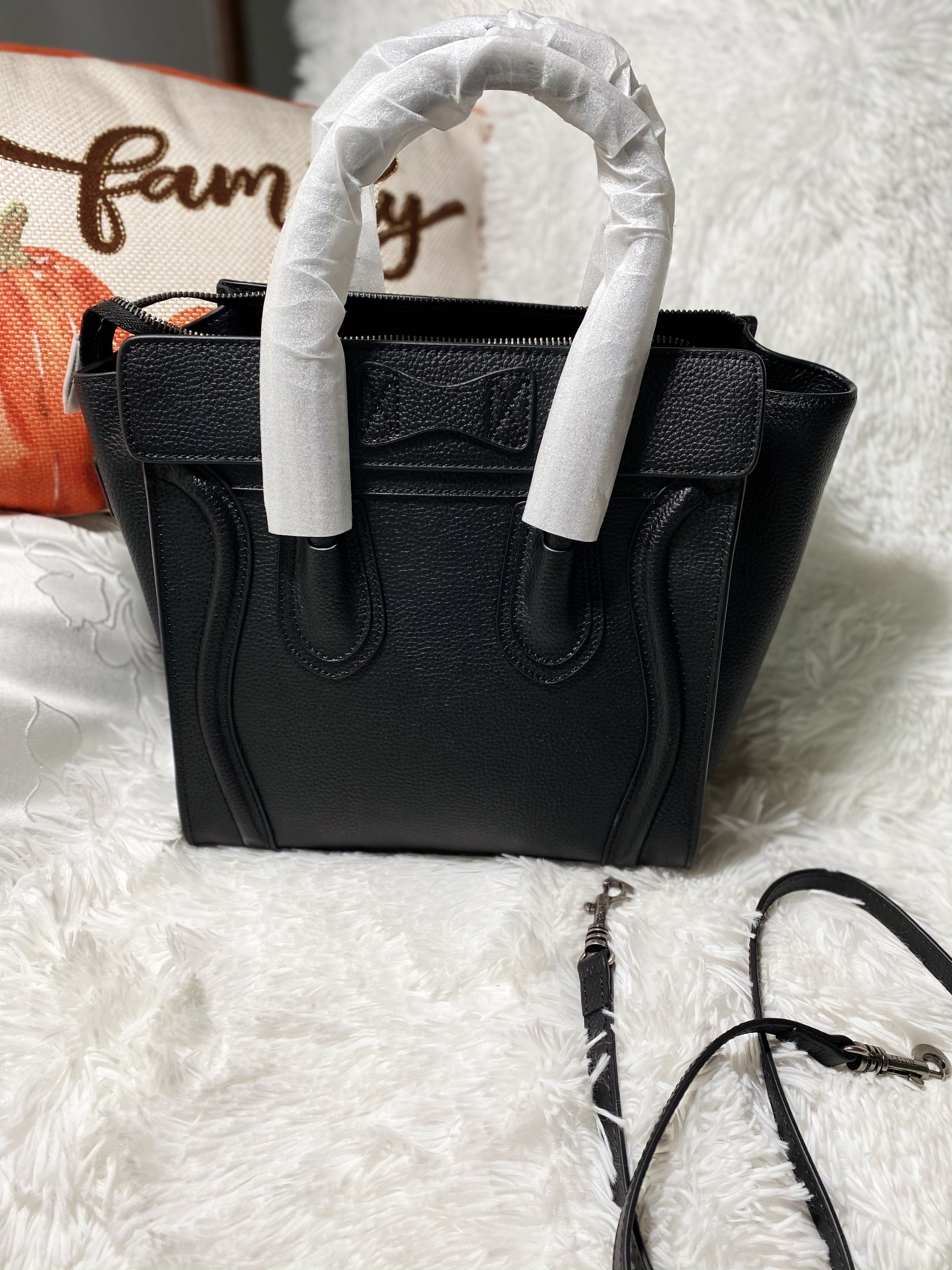 [TOP] CELINE Luggage Nano Bag 20x20x10cm  - BLACK