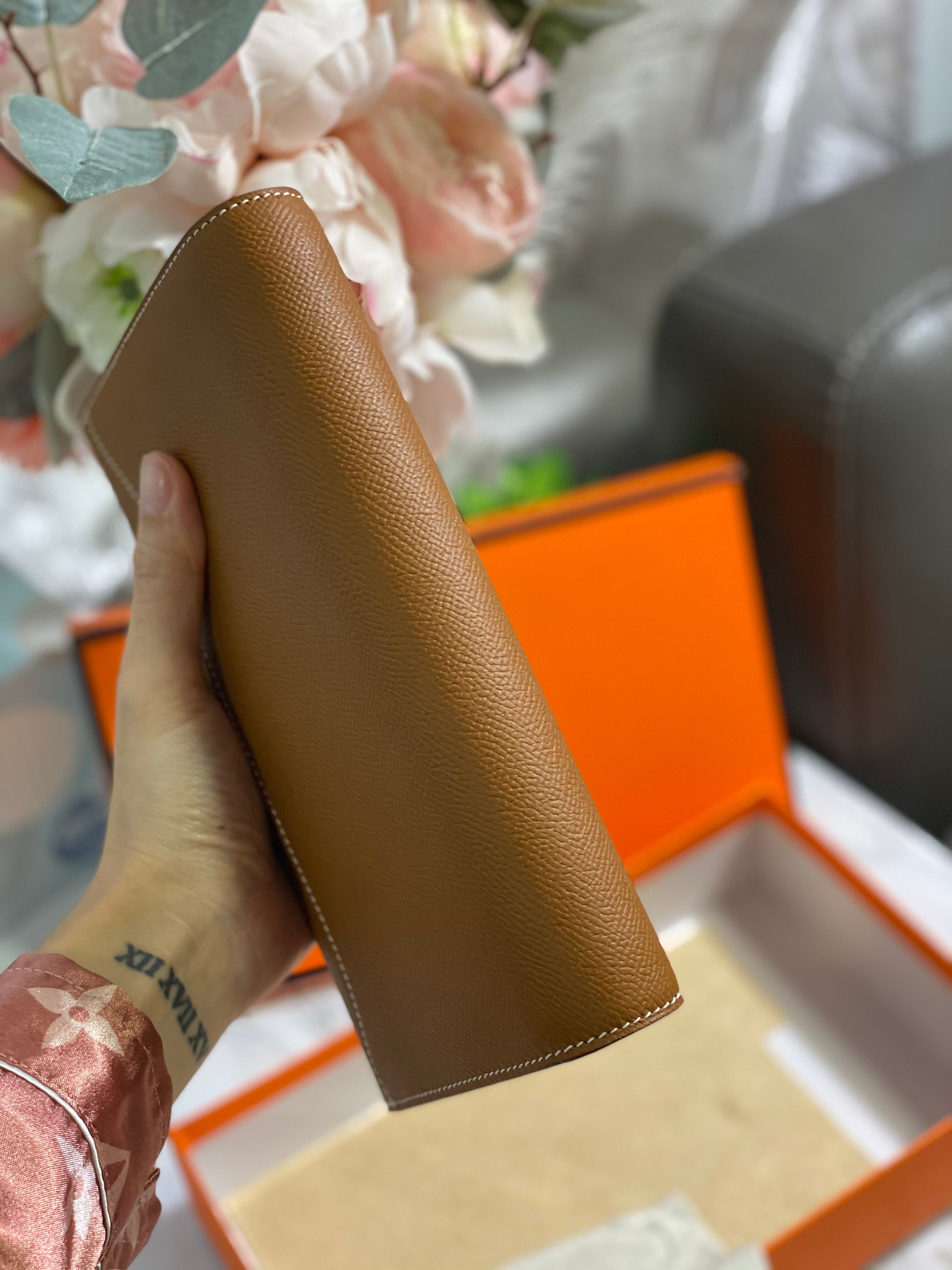 [TOP] HERMES Epsom Constance Long Wallet - Brown & GHW