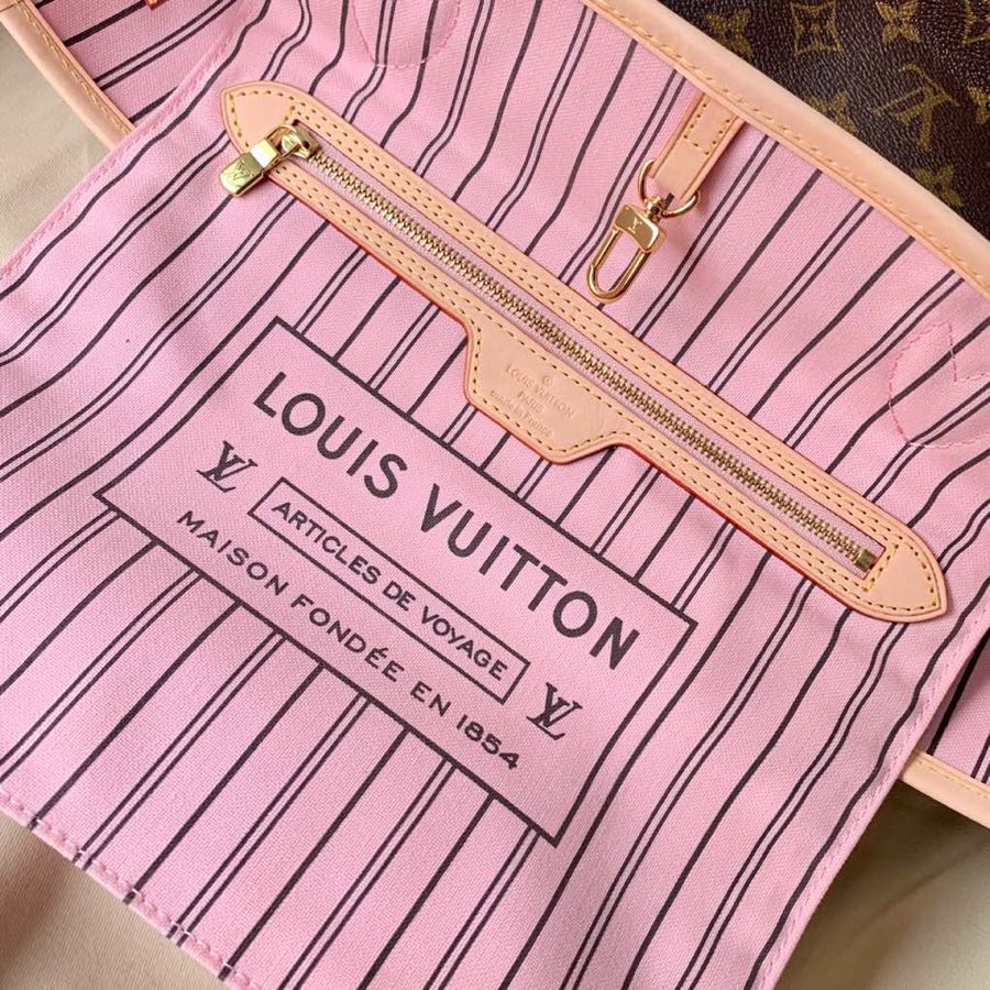 [TOP] Louis Vuitton LV L*V Neverfull Monogram MM - Pink