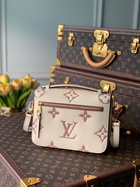 [TOP] LV Metis Giant Monogram Empreinte 2 Tones 25X19X7cm - White