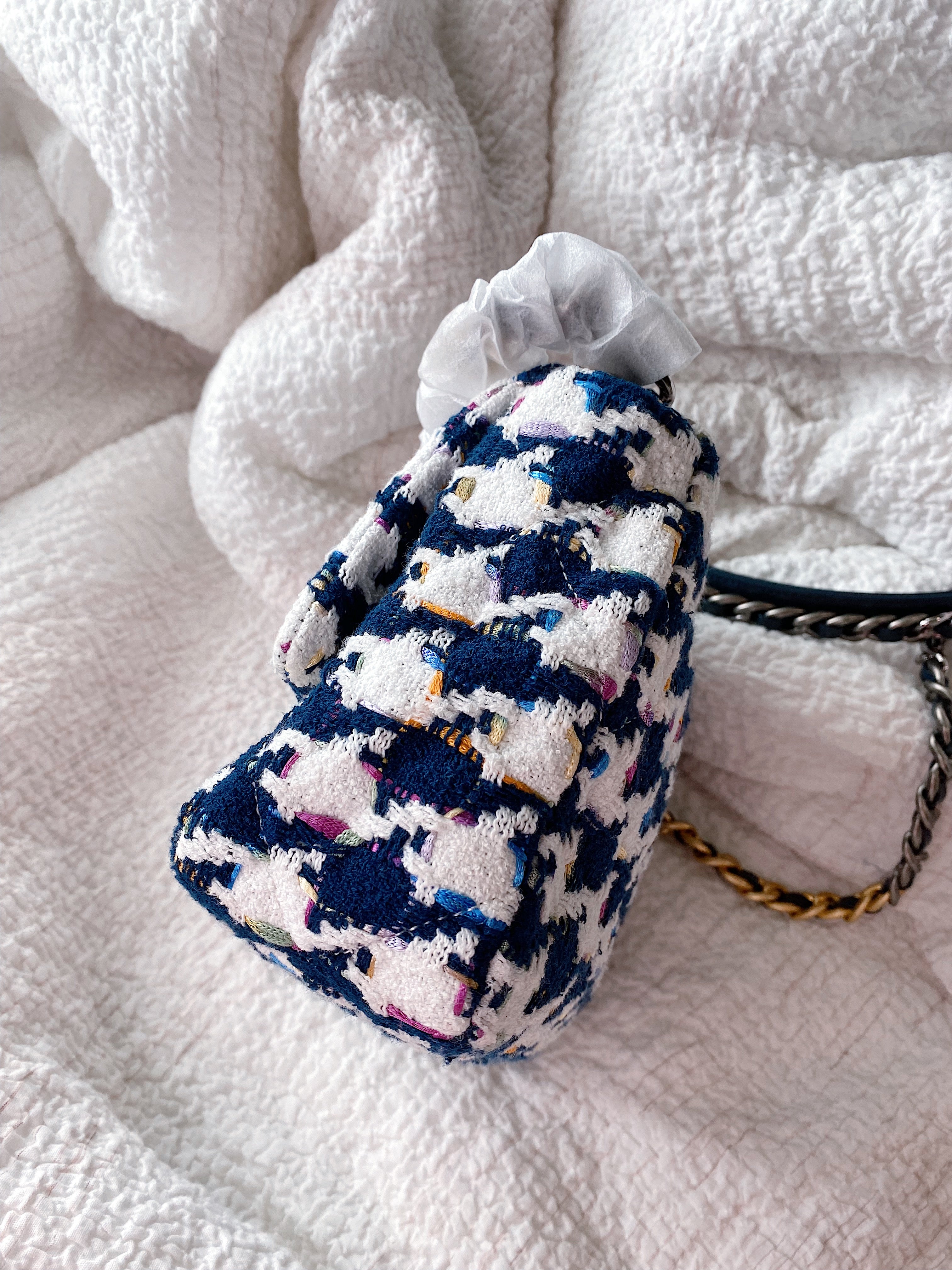 [TOP] CHANEL 19 Bag Small 26cm Houndstooth