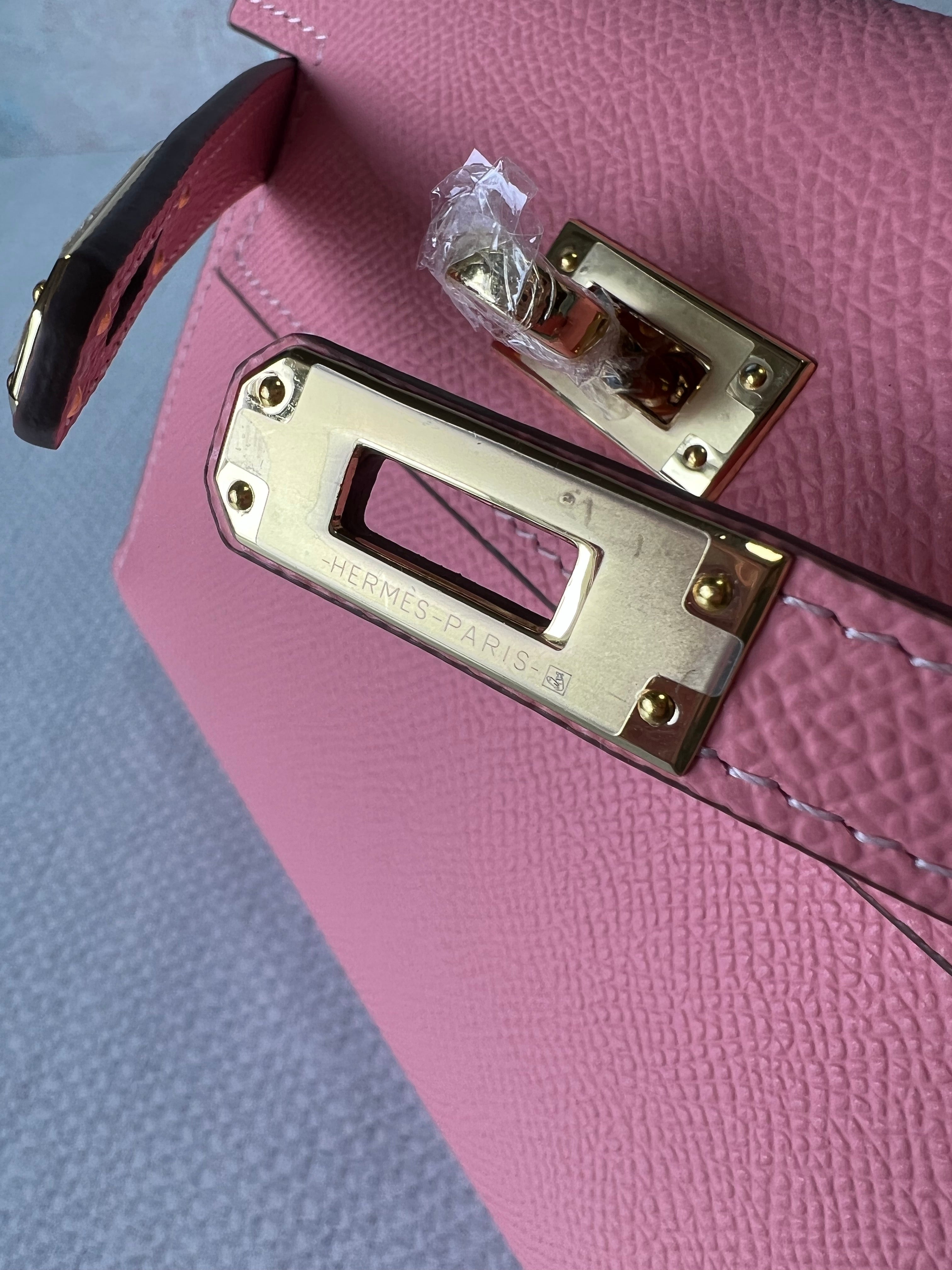 [TOP] HERMES Mini Kelly II Epsom Leather 19cm - Hot Pink