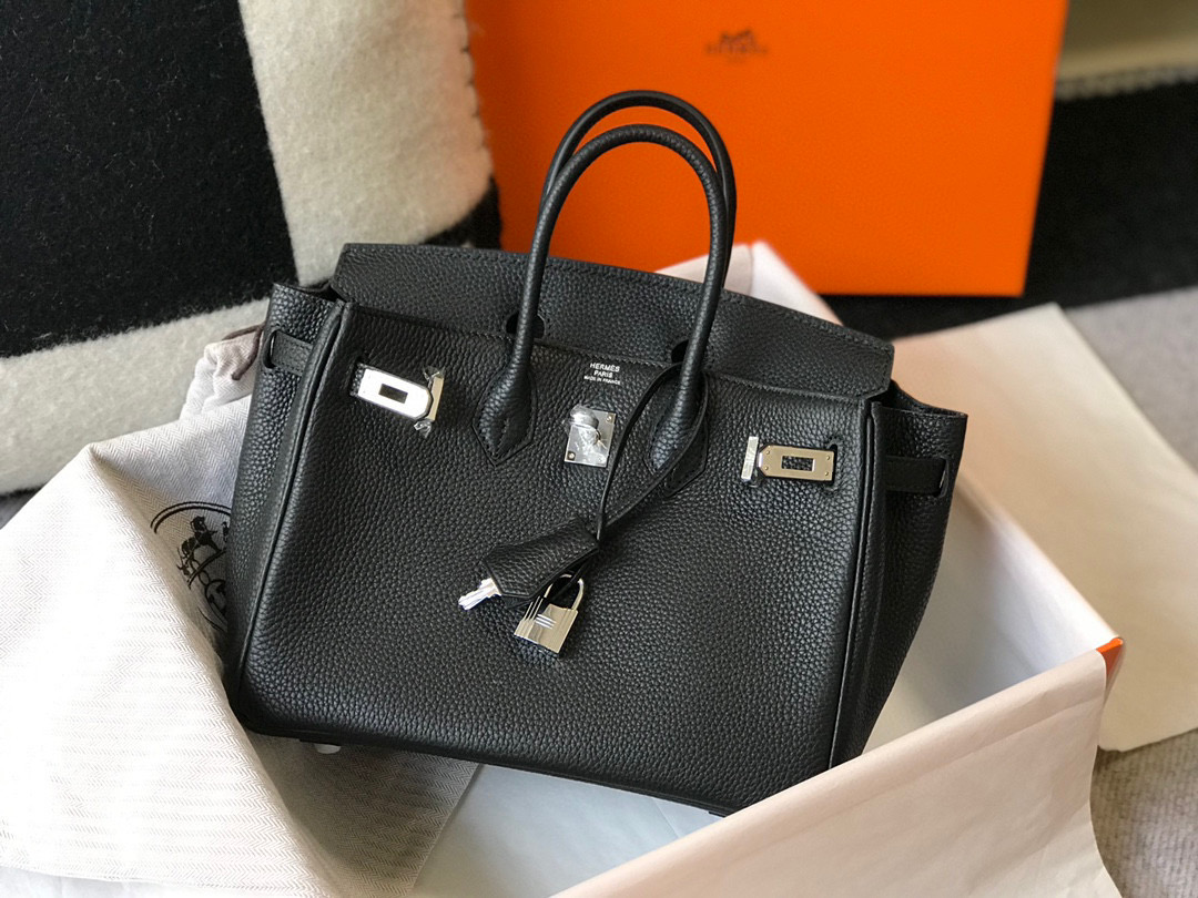 [TOP] HERMES Birkin Togo Leather 25cm - Black & SHW