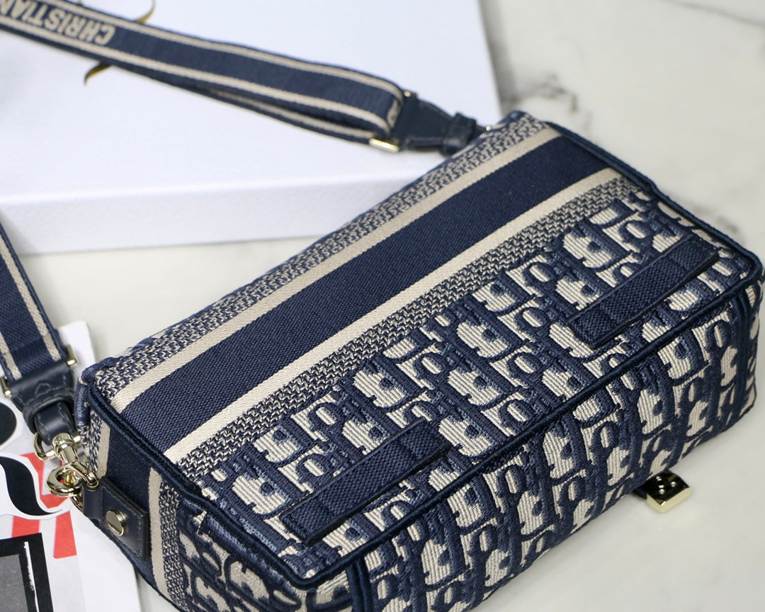[TOP] Christian Dior Camp Oblique Small Bag - 23x15x8cm - Deep Blue