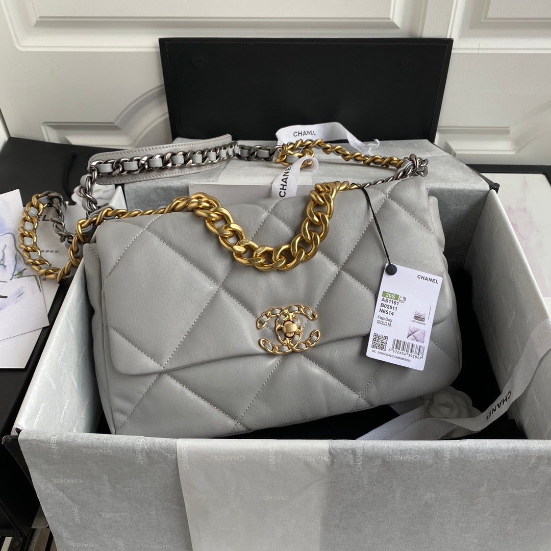 [TOP] CHANEL 19 bag 30CM - Grey