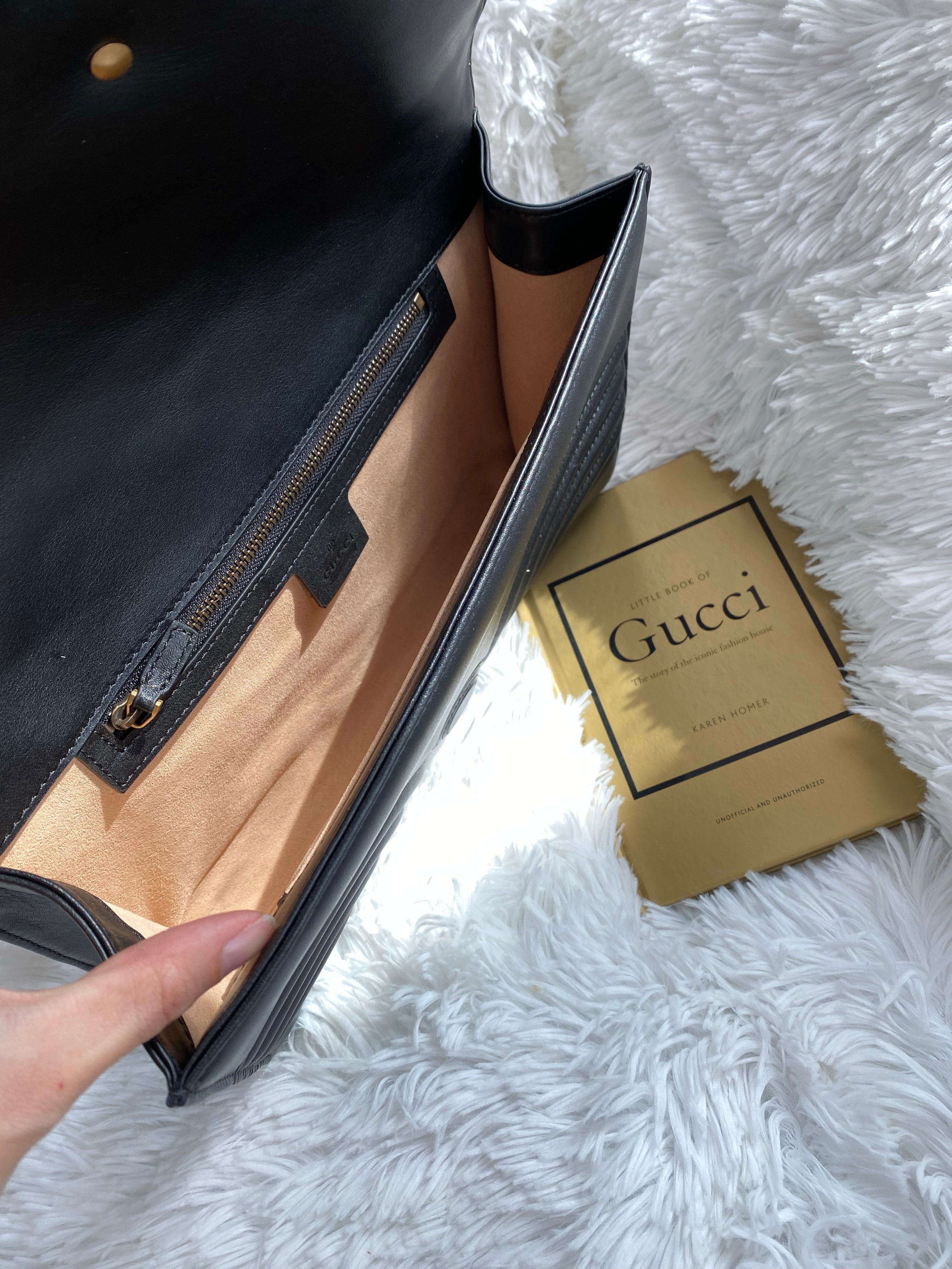 [TOP] GUCCI GG Marmont Bag 2.0 Clutch - Black