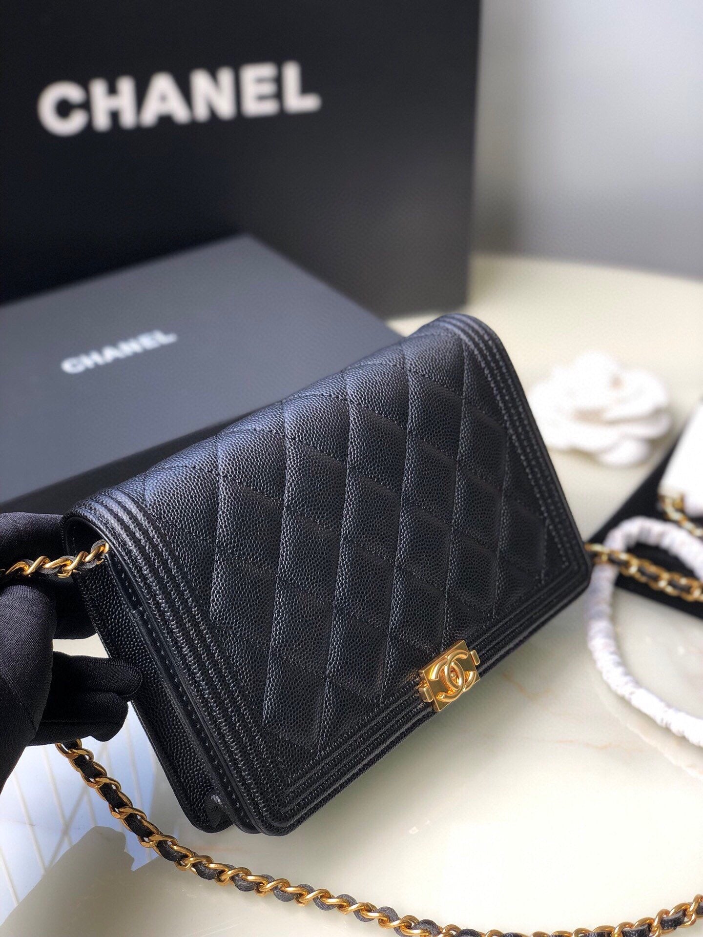 [TOP] CHANEL Le Boy WOC Caviar Leather - Black & GHW