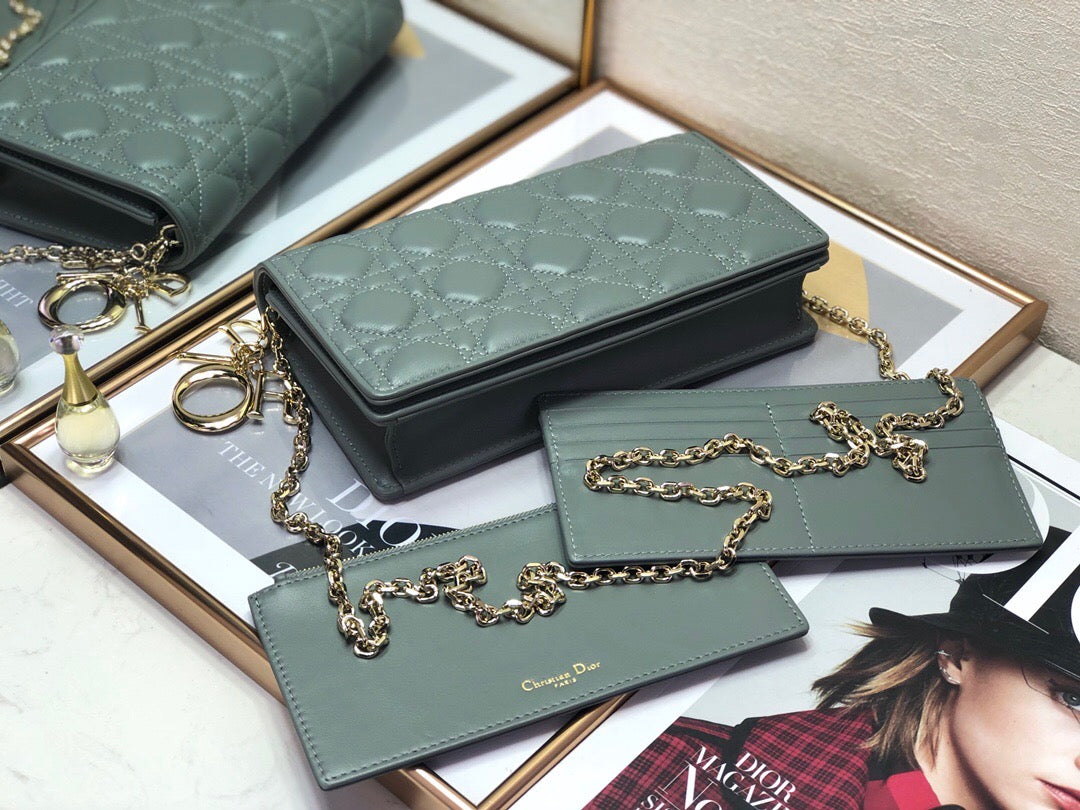 [TOP] Christian Dior Lady Pouch Bag- Cloud Green