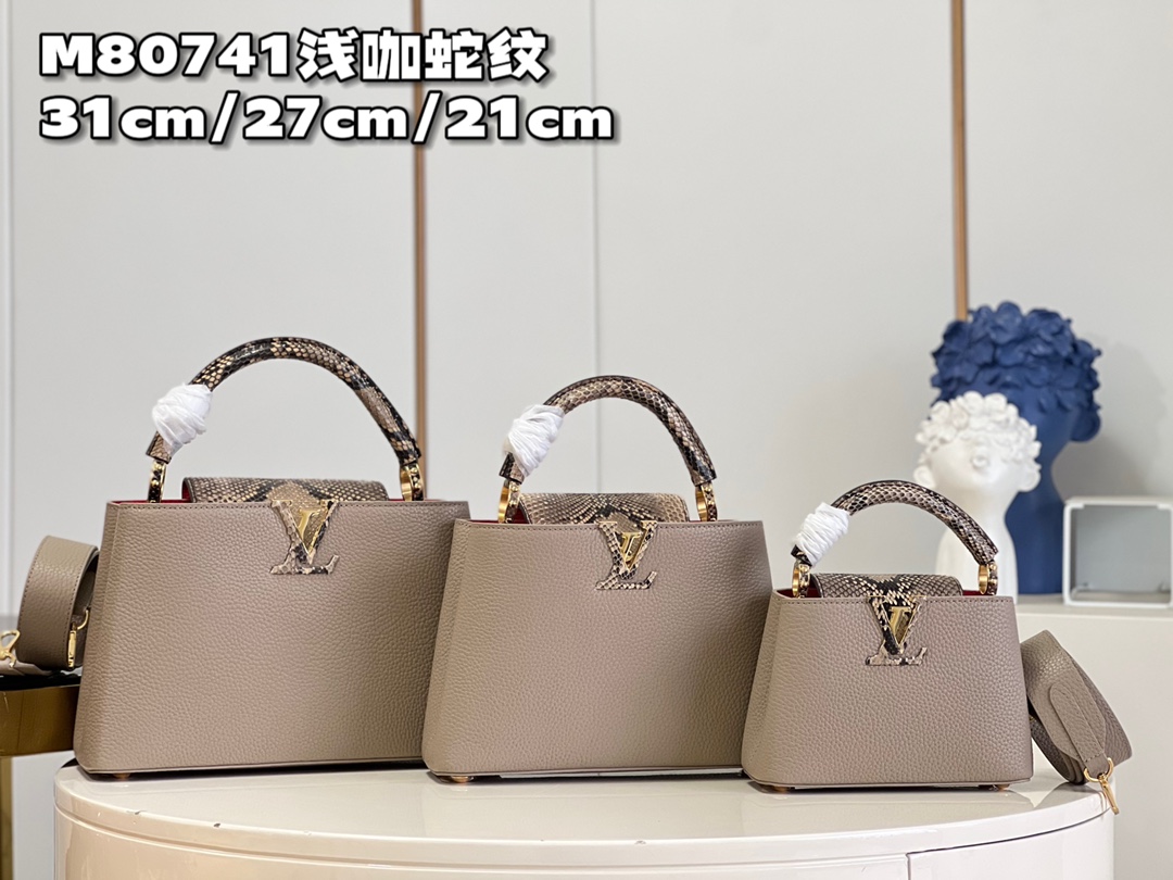 [TOP] Louis Vuitton LV Monogram Flower Capucines Bag 3 Sizes- Snake Pattern