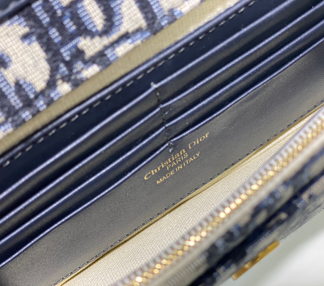 [TOP] Christian Dior SADDLE BELT POUCH Blue Christian Dior Oblique Jacquard 22 x 14.5 x 3.5cm